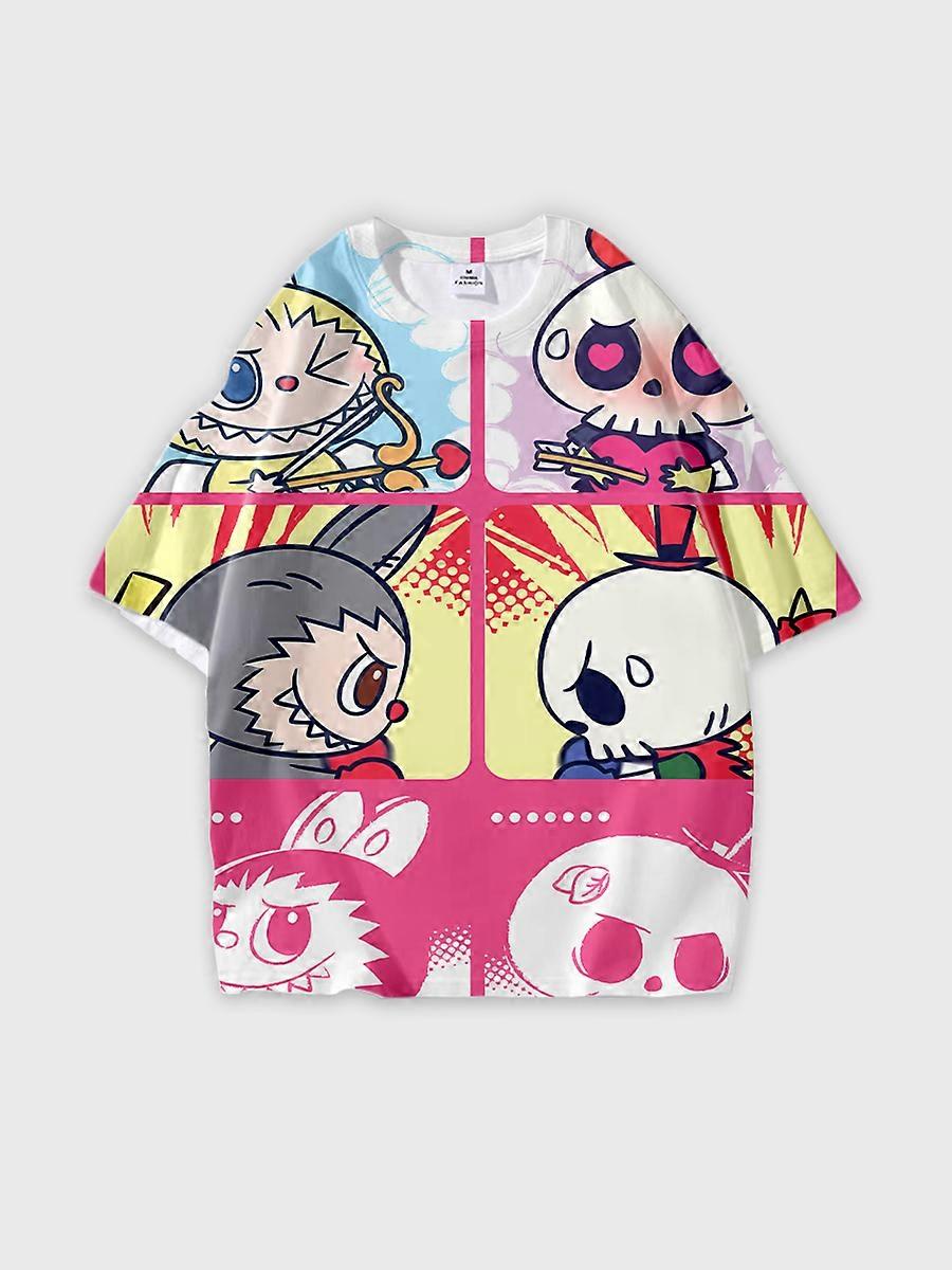 T-shirt round neck Pattern loose short sleeve K777