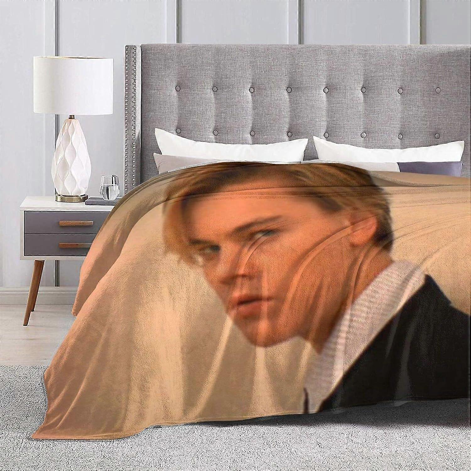 FR1407 Leonardo Dicaprio Blanket Flannel Throw Blanket Soft Lightweight Winter Fuzzy Bed Blanket for Couch Sofa Bedroom