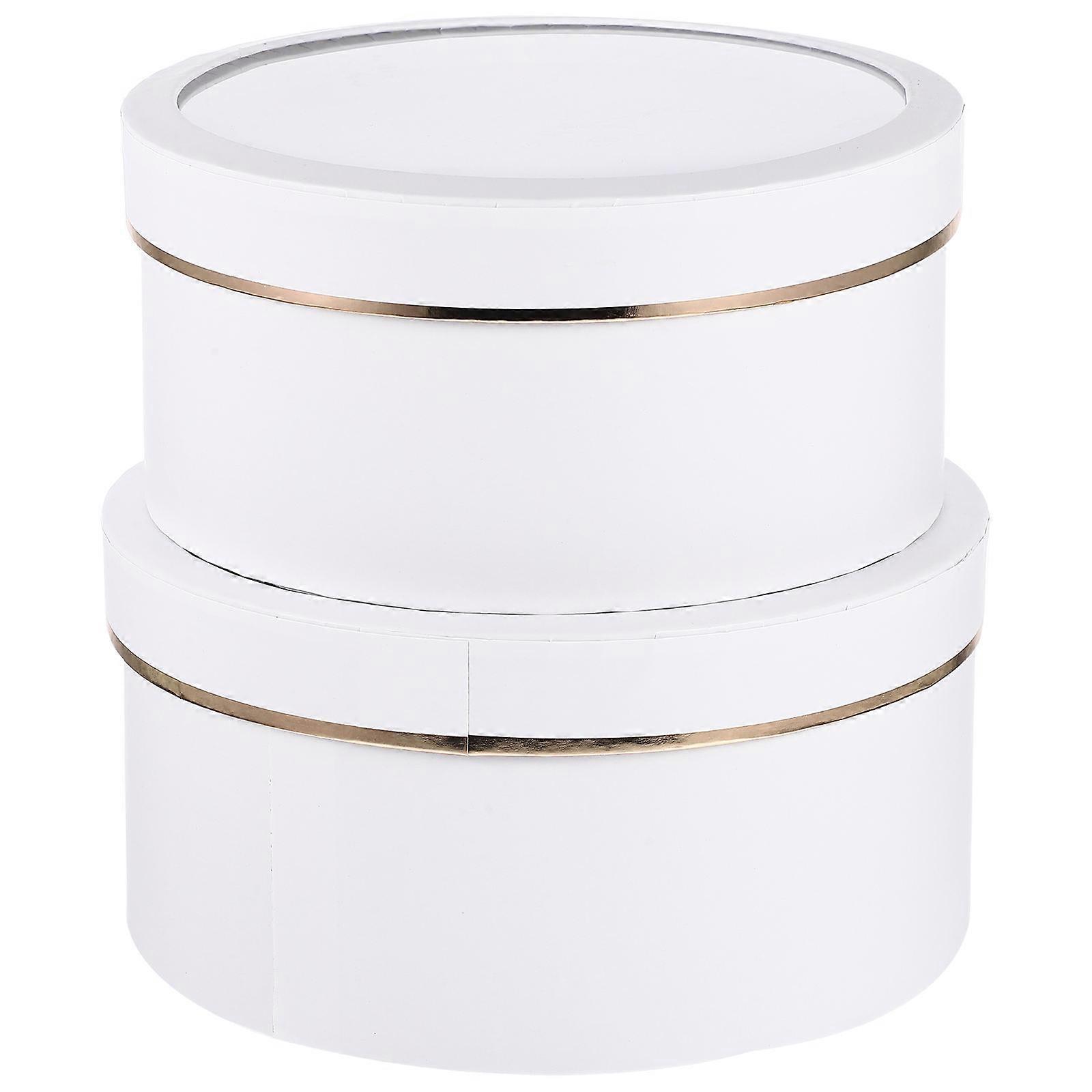 2pcs Flower Packaging Boxes with Lids – Window Design for Present Arrangements – Valentine’s Day