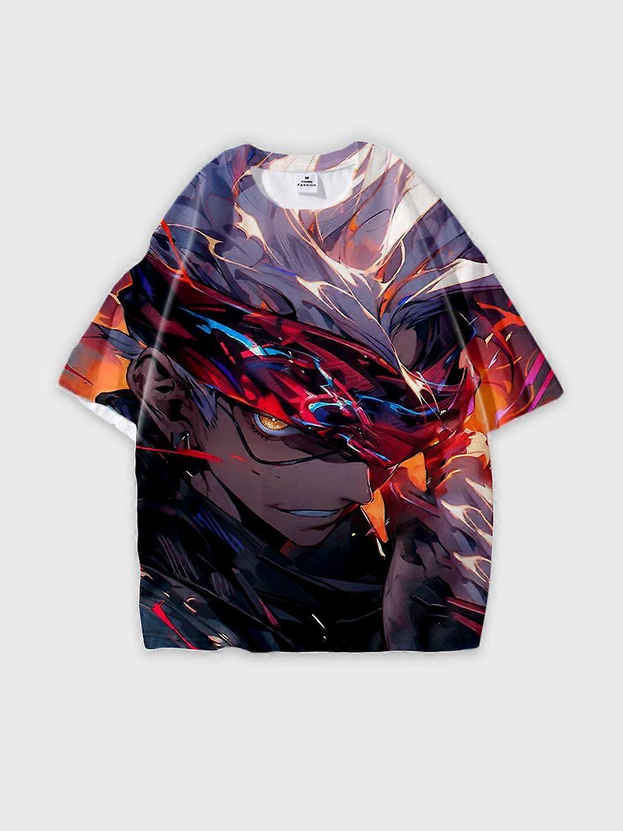 T-shirt round neck Character Pattern loose short sleeve P1288