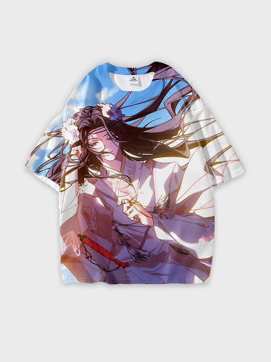 T-shirt round neck Role Pattern loose short sleeve E672