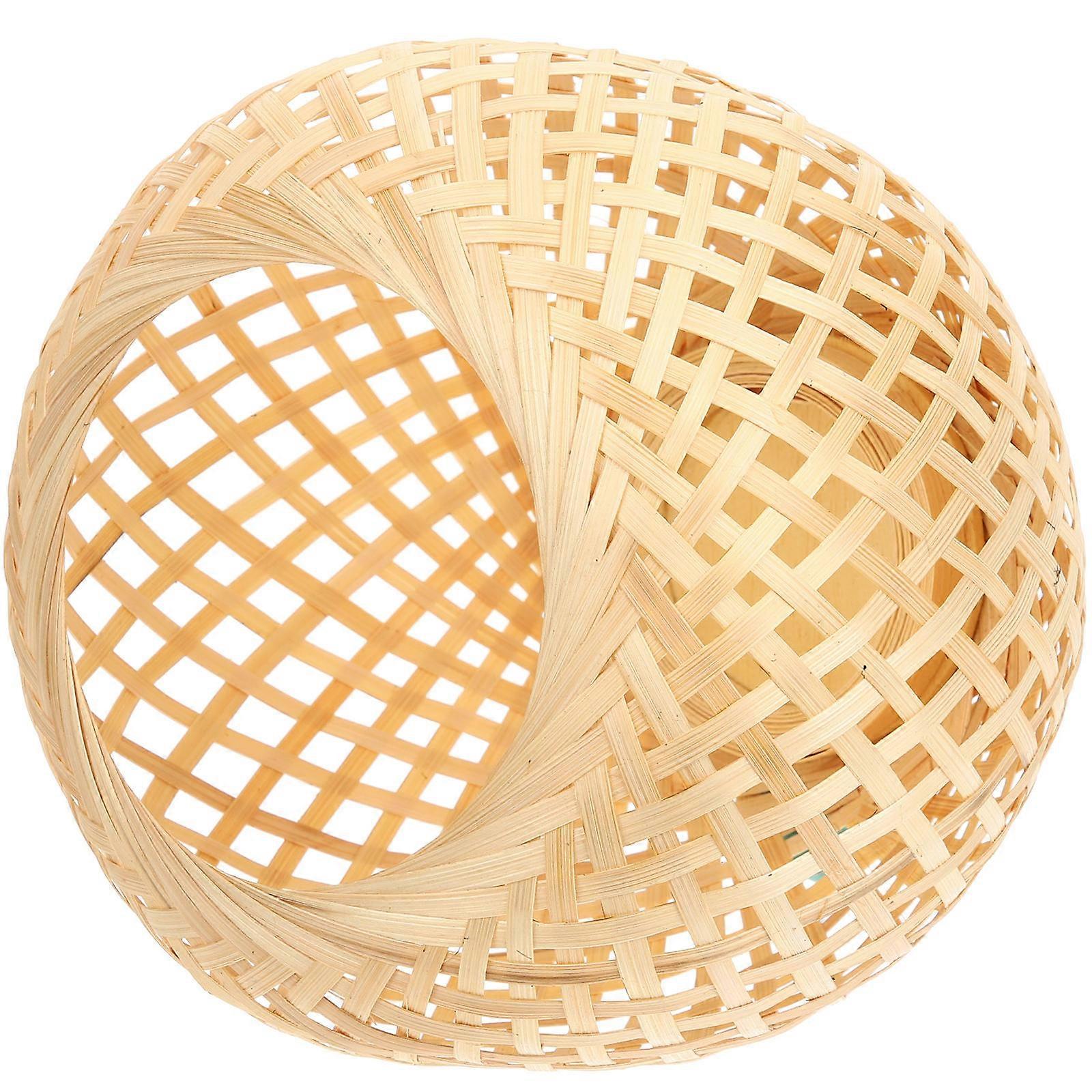 Beige Woven Bamboo Lampshade for Home with Comfortable Touch and Easy Installation Fits Most Lights