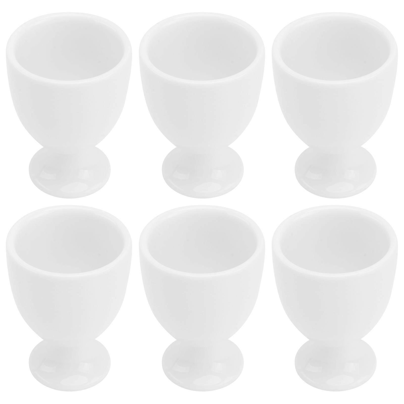 Egg-Shaped Ceramic Cup 6Pcs Egg Holders Great For Breakfast Housewarming Gift Clean Style