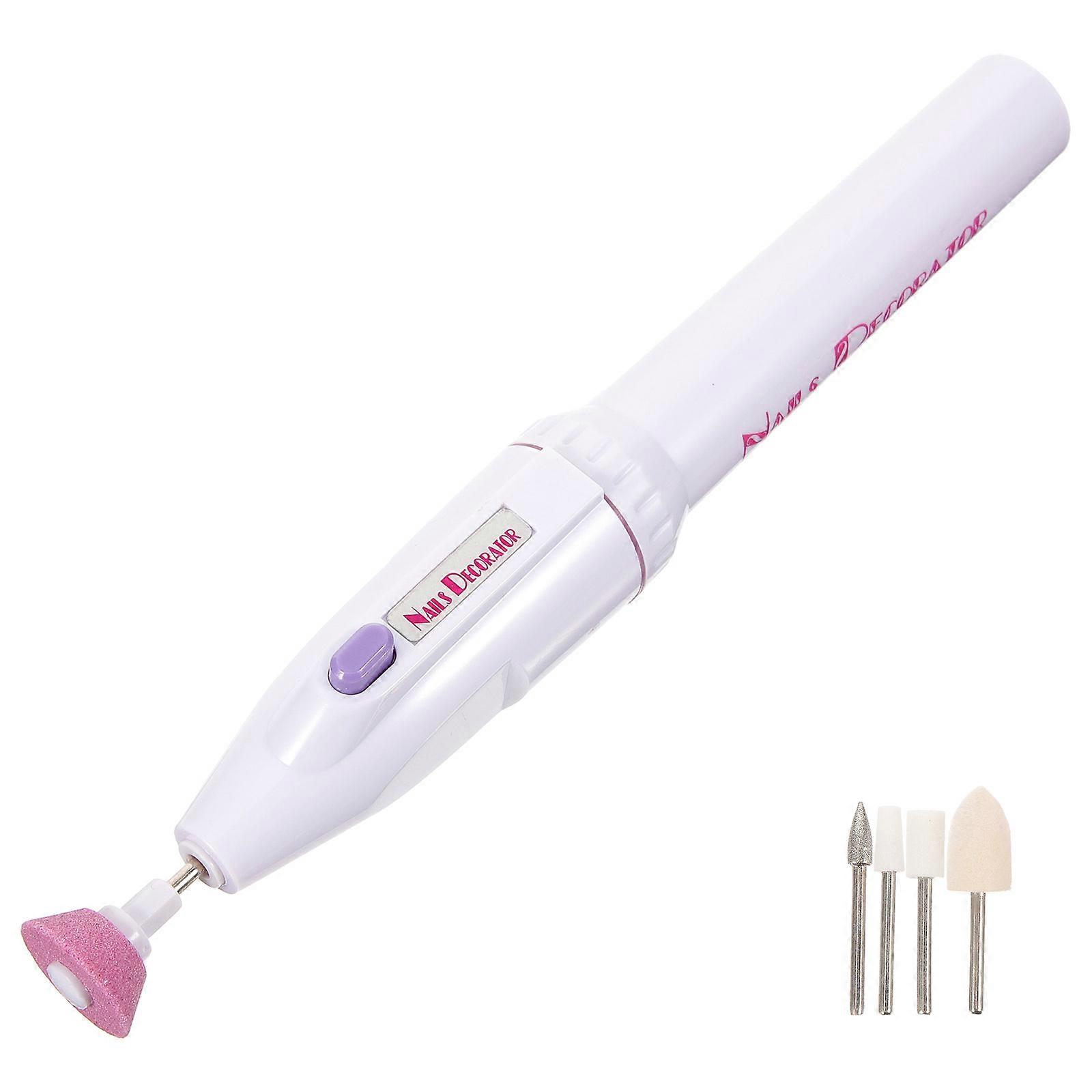 Portable Electric Nail Drill for Manicure Acrylic Nails Grinding Machine with ABS Material White Color for Home Use