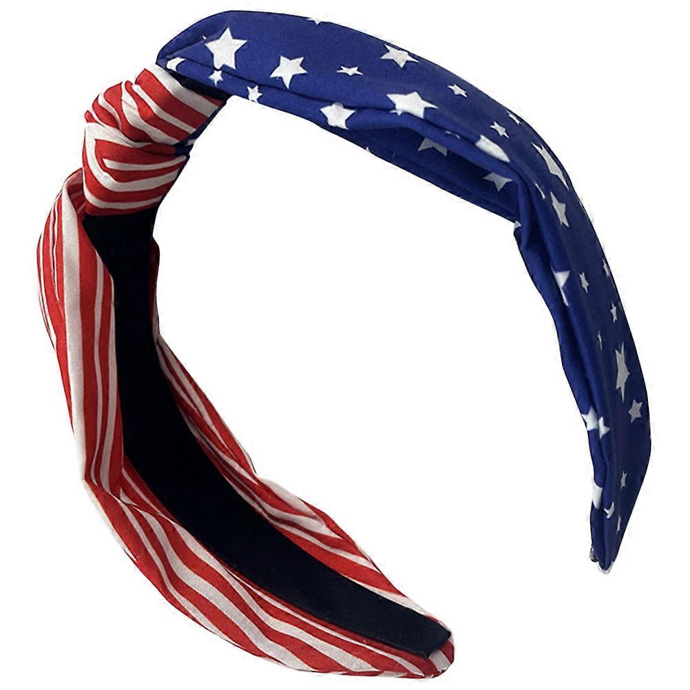 Patriotic Knotted Headband for Women with American Flag Pattern Fashionable and Comfortable Multi