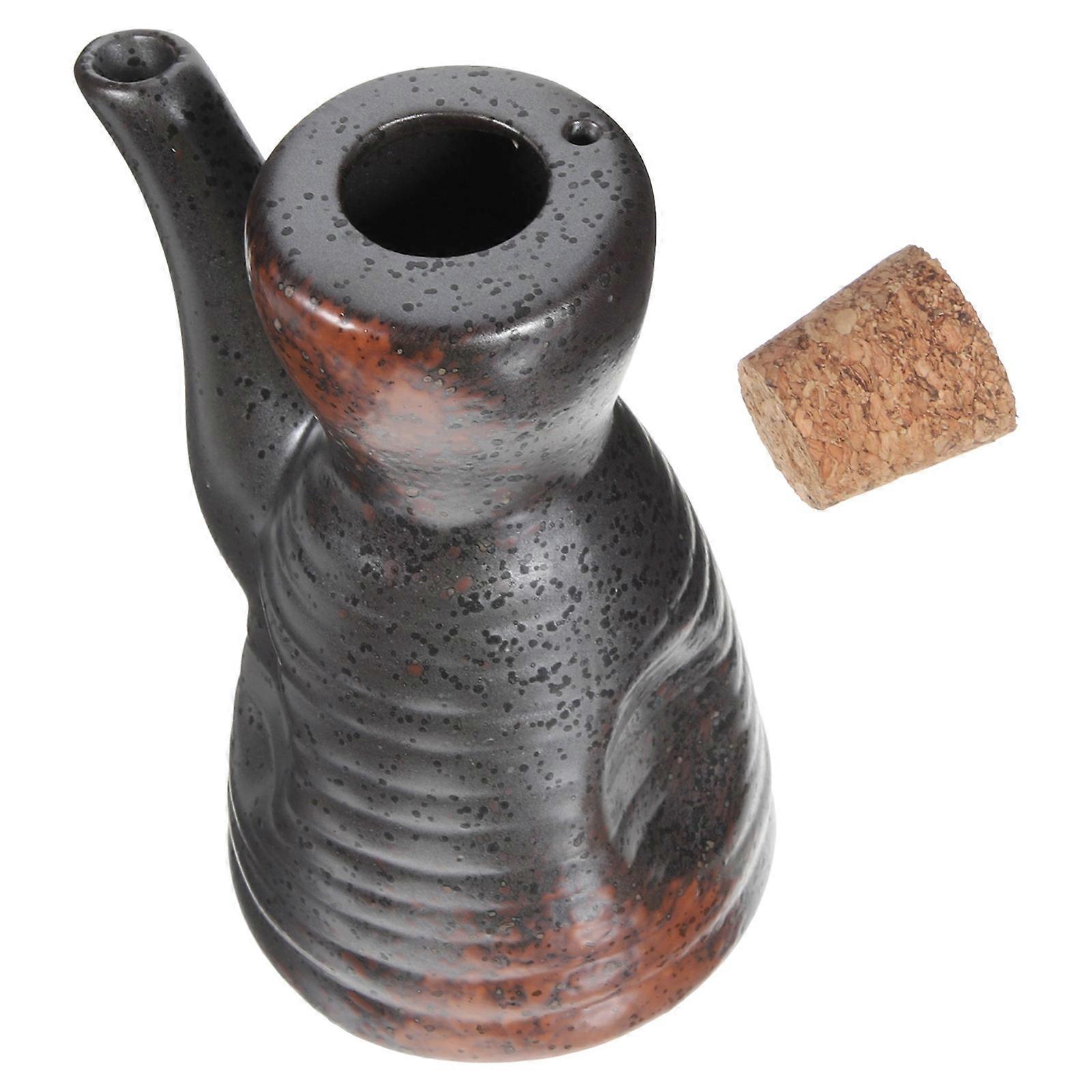 Soy Sauce Pot Ceramic Seasoning Container Keep Fresh Prevent Dust Suitable for Home and Commercial Use 1Set