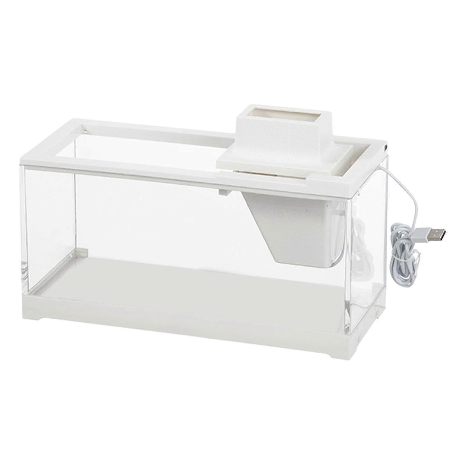 Desk fish tank, quiet lowvoltage aquarium with water pump, leakproof small illuminated aquarium with large opening for tables, desks, and counters.