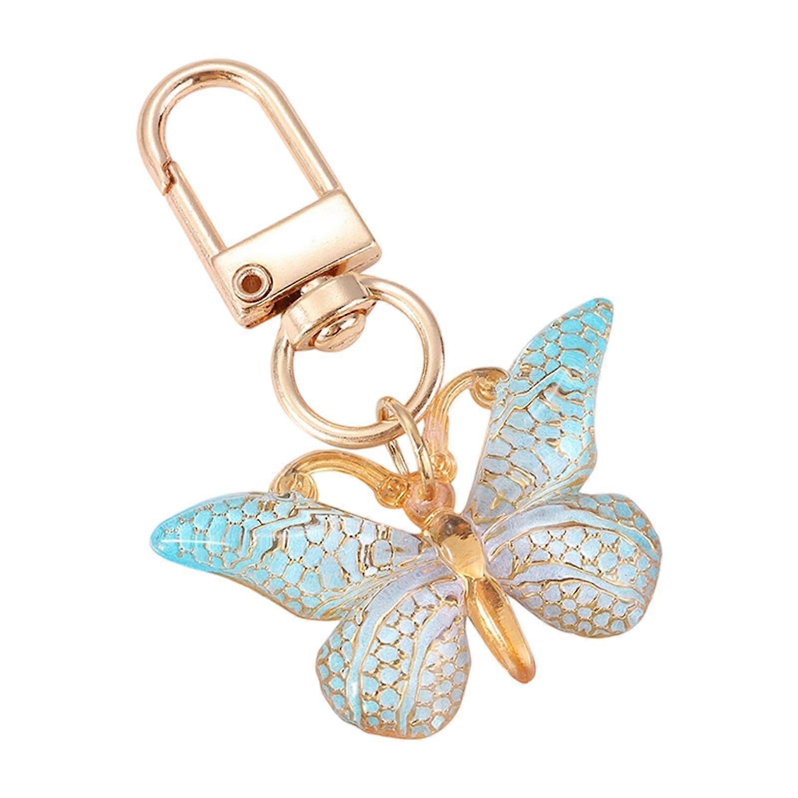 Resin Butterfly Keychain, Portable Cartoon Keychain, Stylish Bag Charm, Decorative Accessory for Trendy Individuals