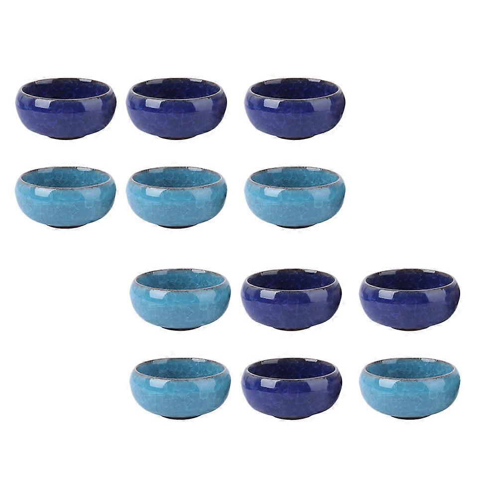 Crackle Effect Planter Ceramic Succulent Pots Assorted Color Indoor Space Decoration 6.1X6.1CM Drainage 12Pcs