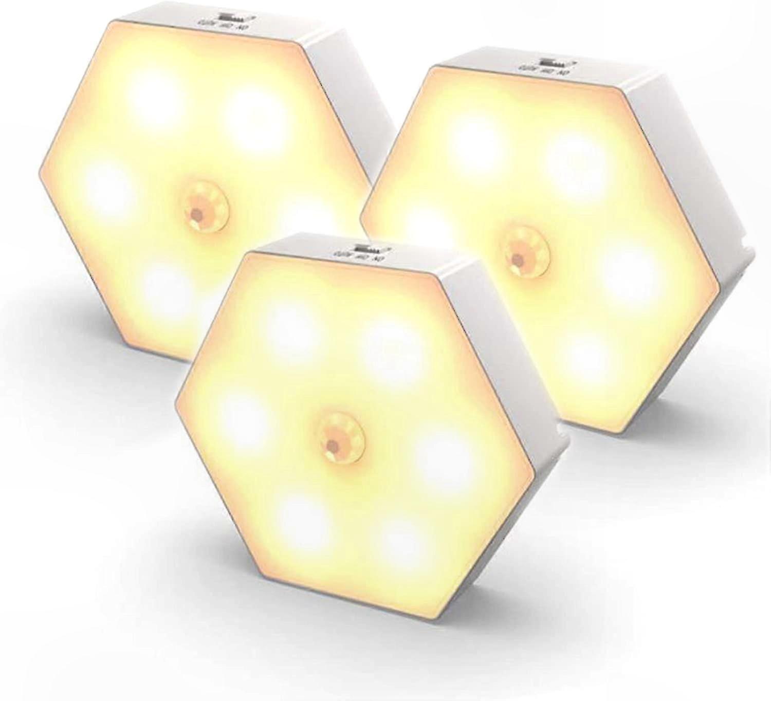 3-Pack Motion Sensor Night Lights, Wireless LED On/Off Night Light for Home Use