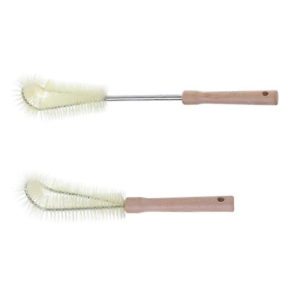 Stainless Steel Water Bottle Cleaning Brush Set with Wooden Handle for Effective Cleaning Assorted Color