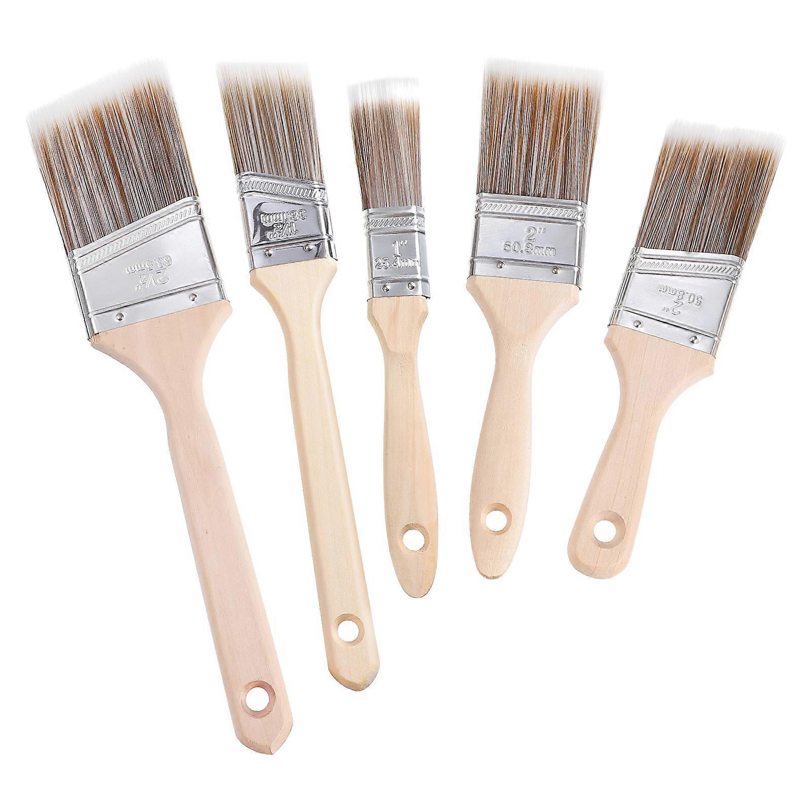 5 Piece Durable Painting Brush Set with Handle – Versatile Stencil Brushes for DIY Crafts, Drawing & Painting Projects