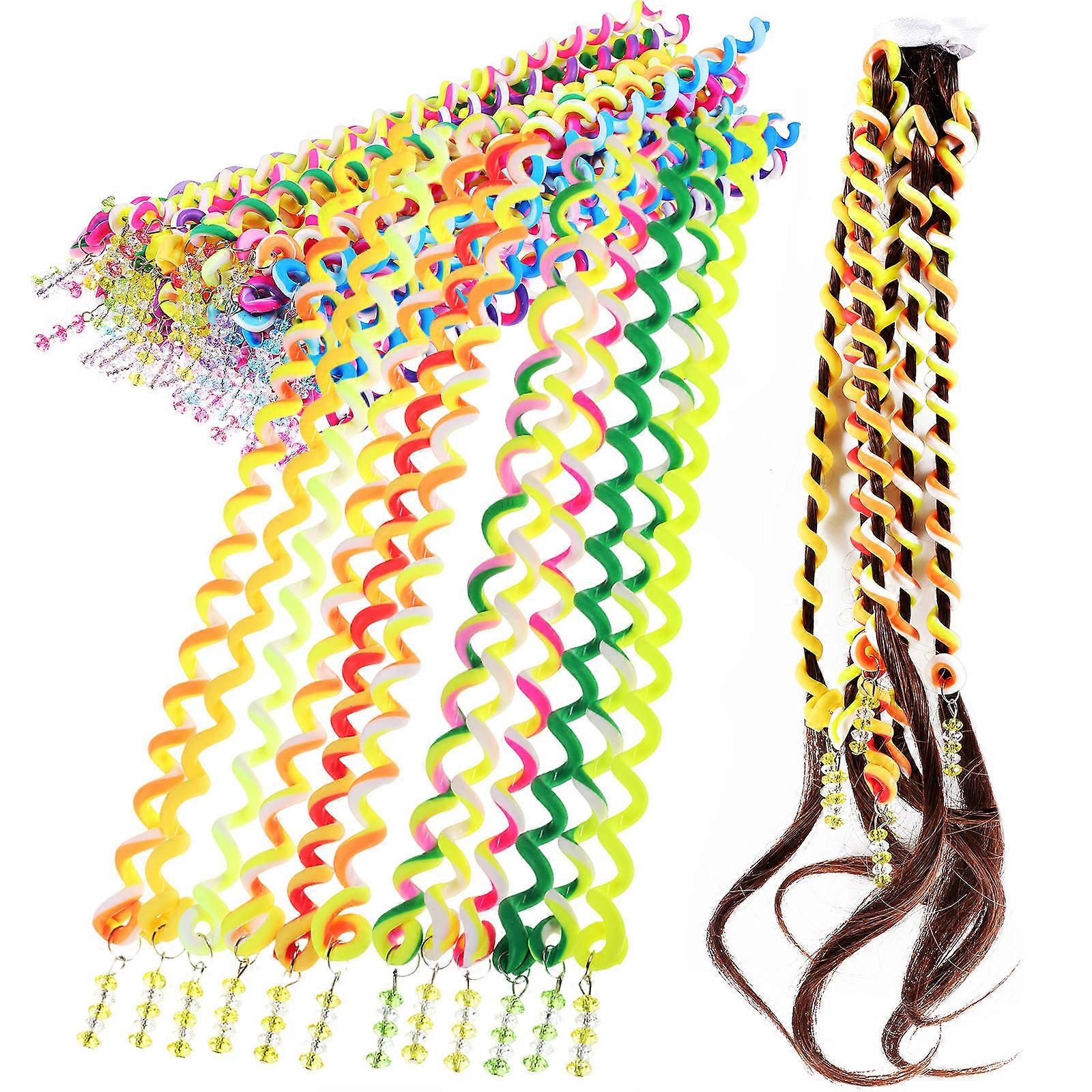 Hair Braider for Girls with Spring and Artificial Zircon Material Multi Color Spiral Hair Styling Tools 42 Pieces