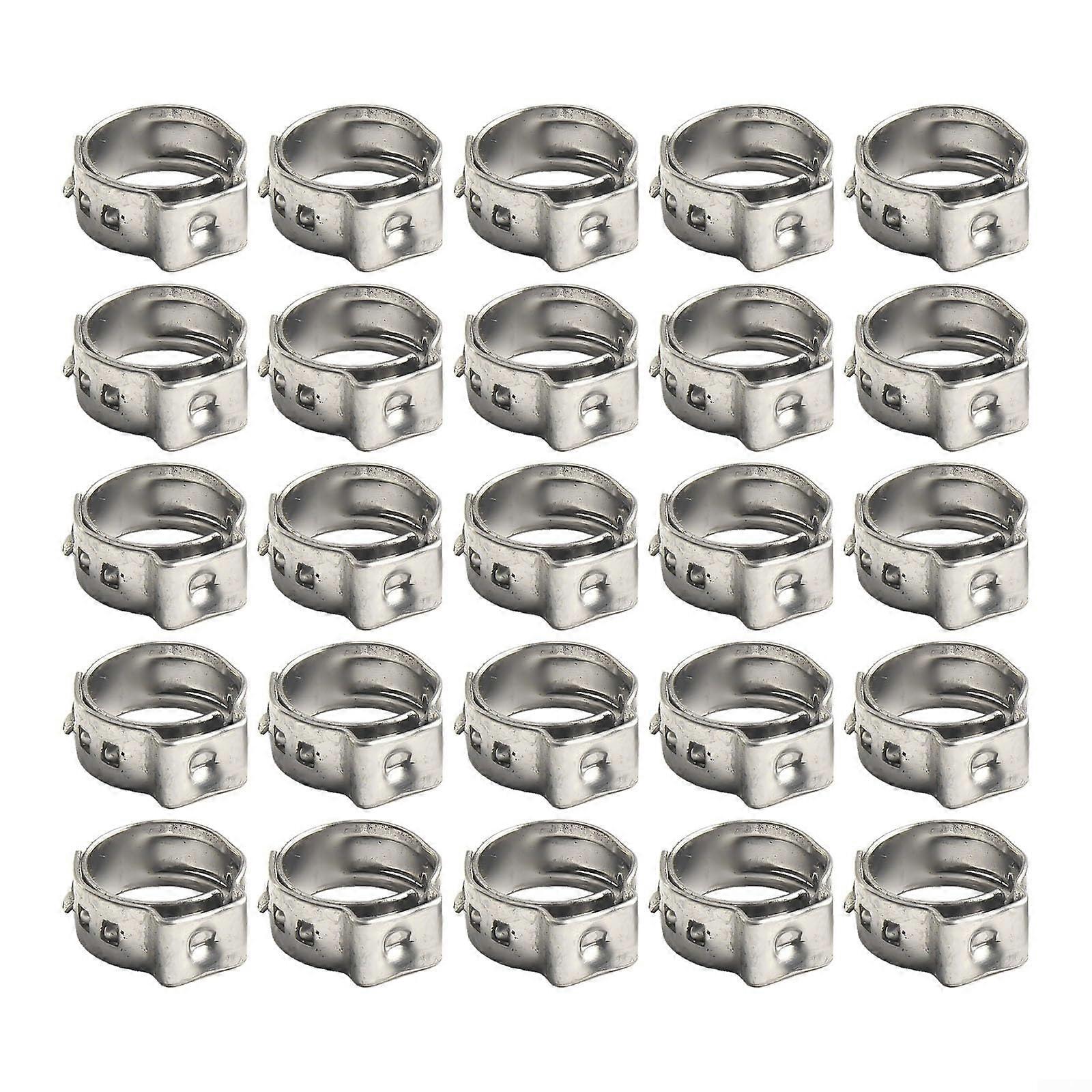 Precisionengineered stainless steel hose clamps for industrial use, 25piece set (12.8 mm).