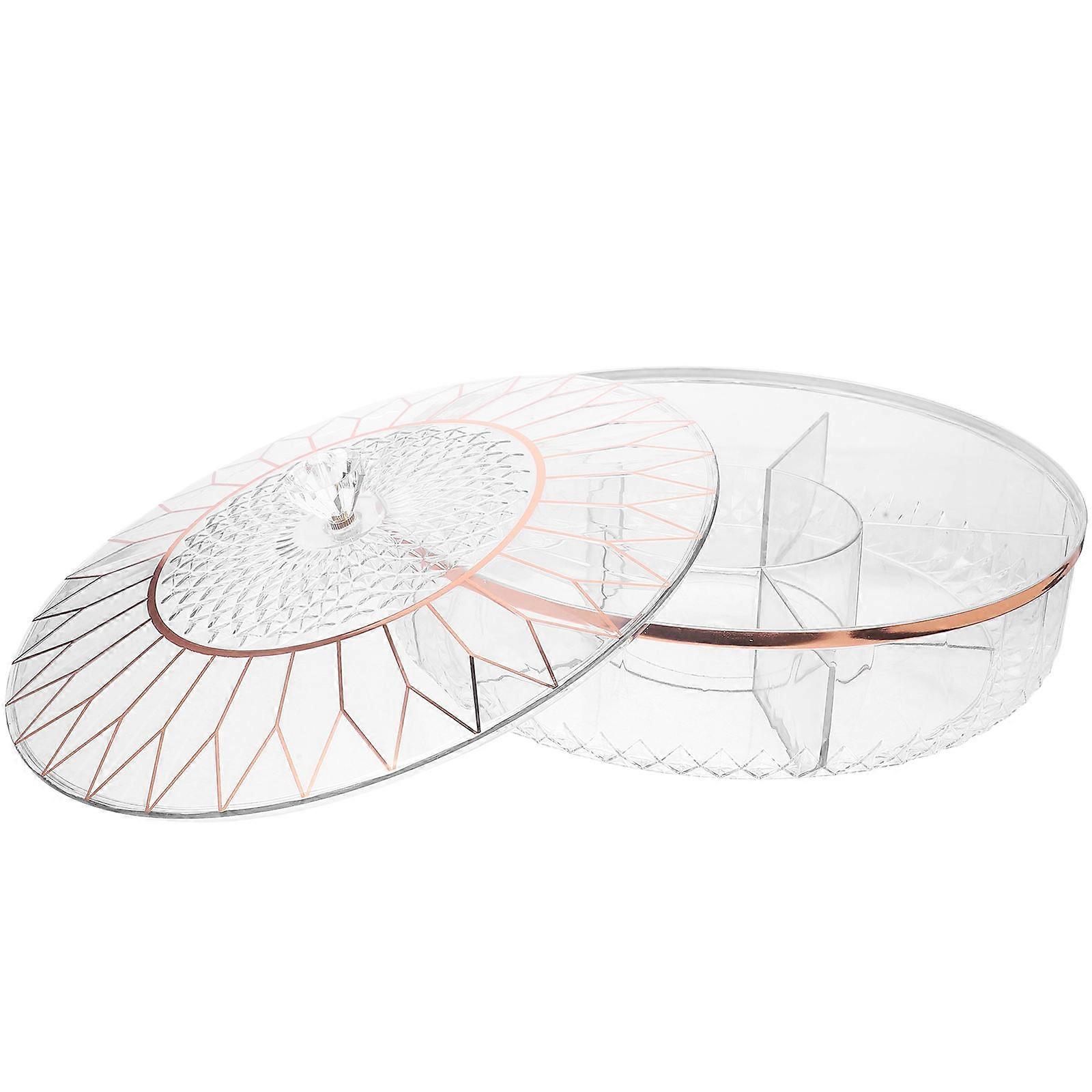 Transparent Food Storage Box with Sealed Lid for Makeup Use 7 Compartments Snack Organizer