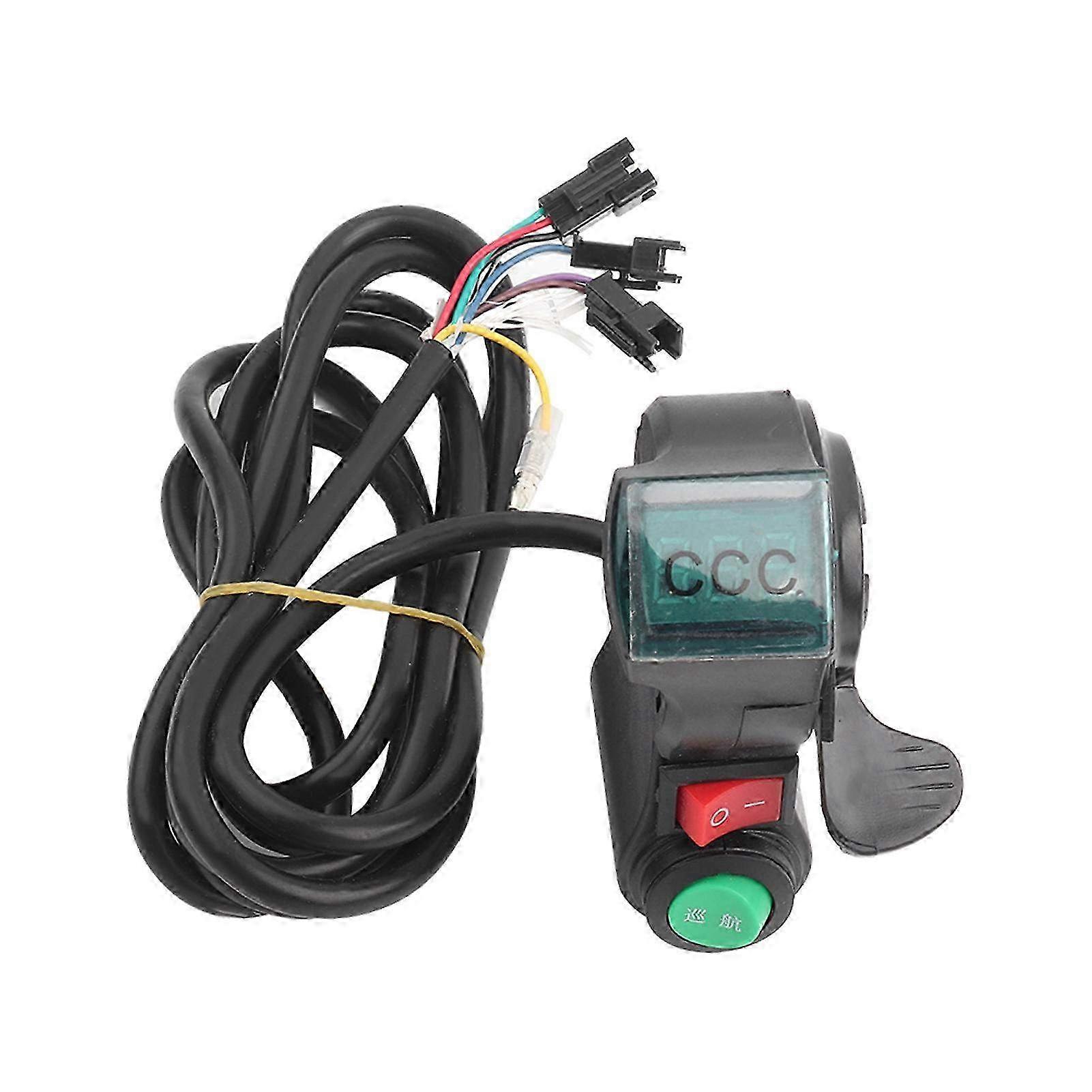 Red Screen Thumb Throttle Grip for Electric Bicycle - Black Cruiser Accessory for Enhanced Control and Comfort