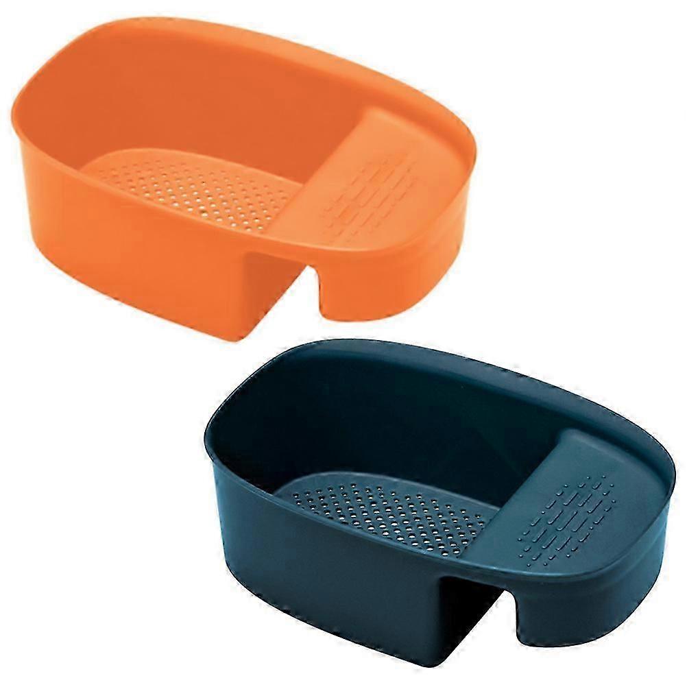 Sink Drain Basket Kitchen Accessories Use Blue 21x13.5cm Cleaning Tools Storage 2Pack