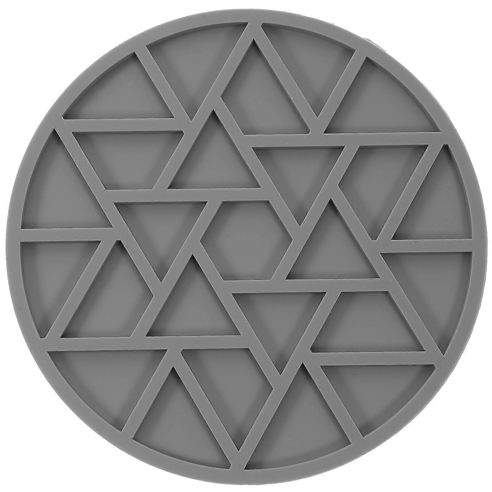 Protective Round Silicone Cup Mat Perfect For Coffee Shop Use Grey Color 1Pcs