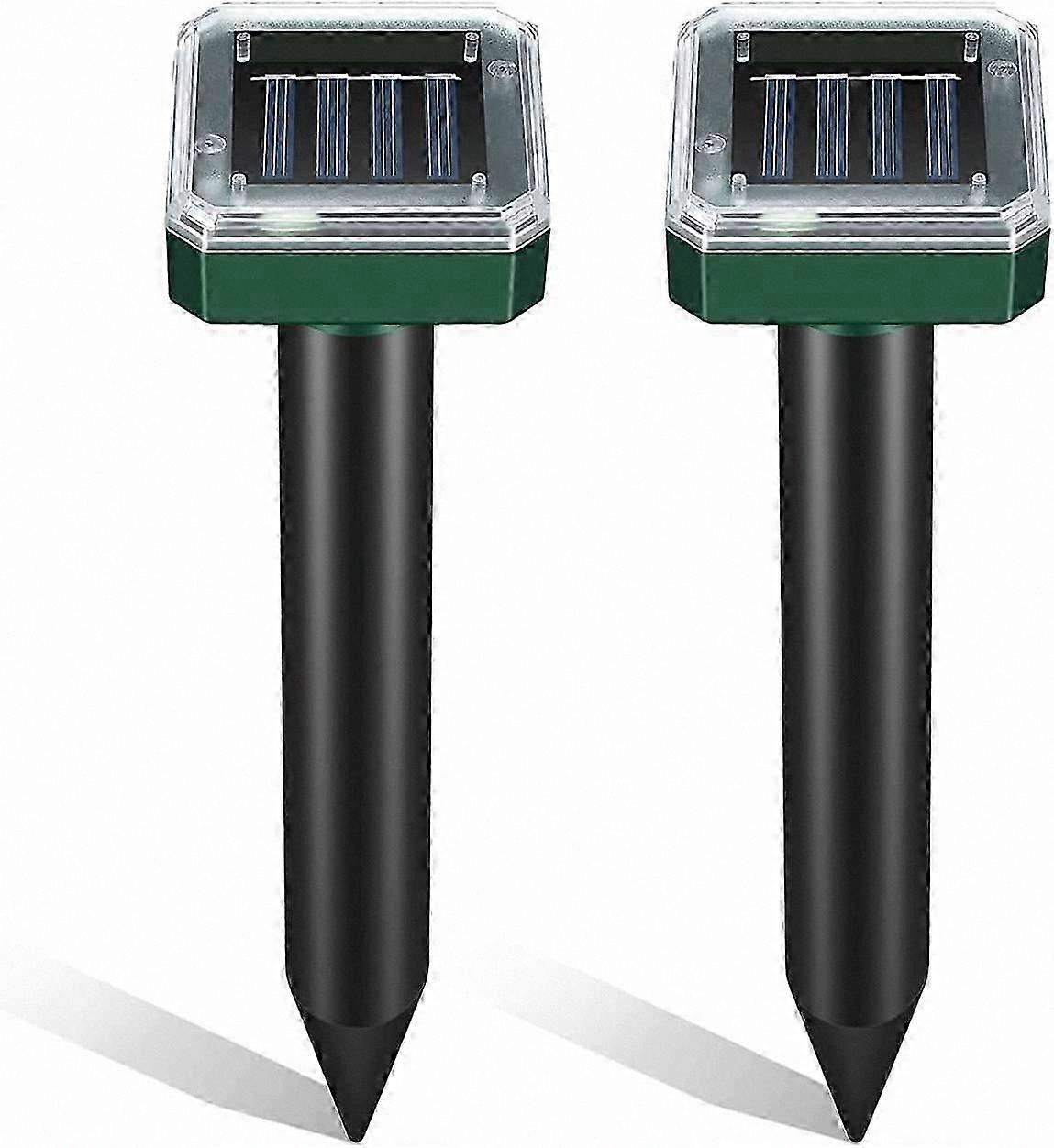 Ultra Solar Mole Deterrent 2 Pack, IP65 Waterproof Ground Pest Repeller for Rodents and Animals, Gopher and Mole Control Solution with Solar Power