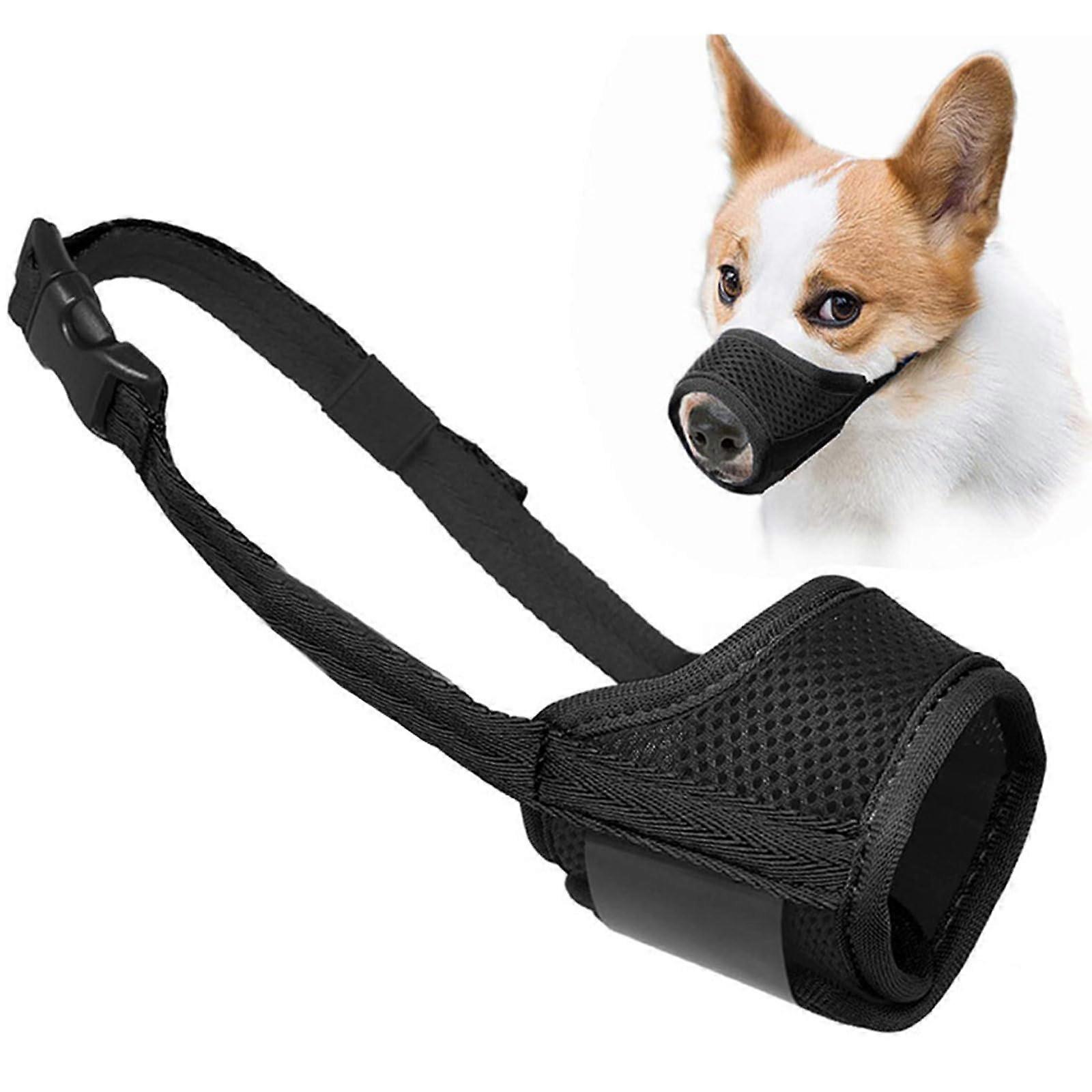 Dog Muzzle, Breathable Mesh and Durable Nylon, Dog Muzzle with Adjustable Loop and Soft Pad, Dog Training Muzzle Prevents Barking, Biting and Chewing