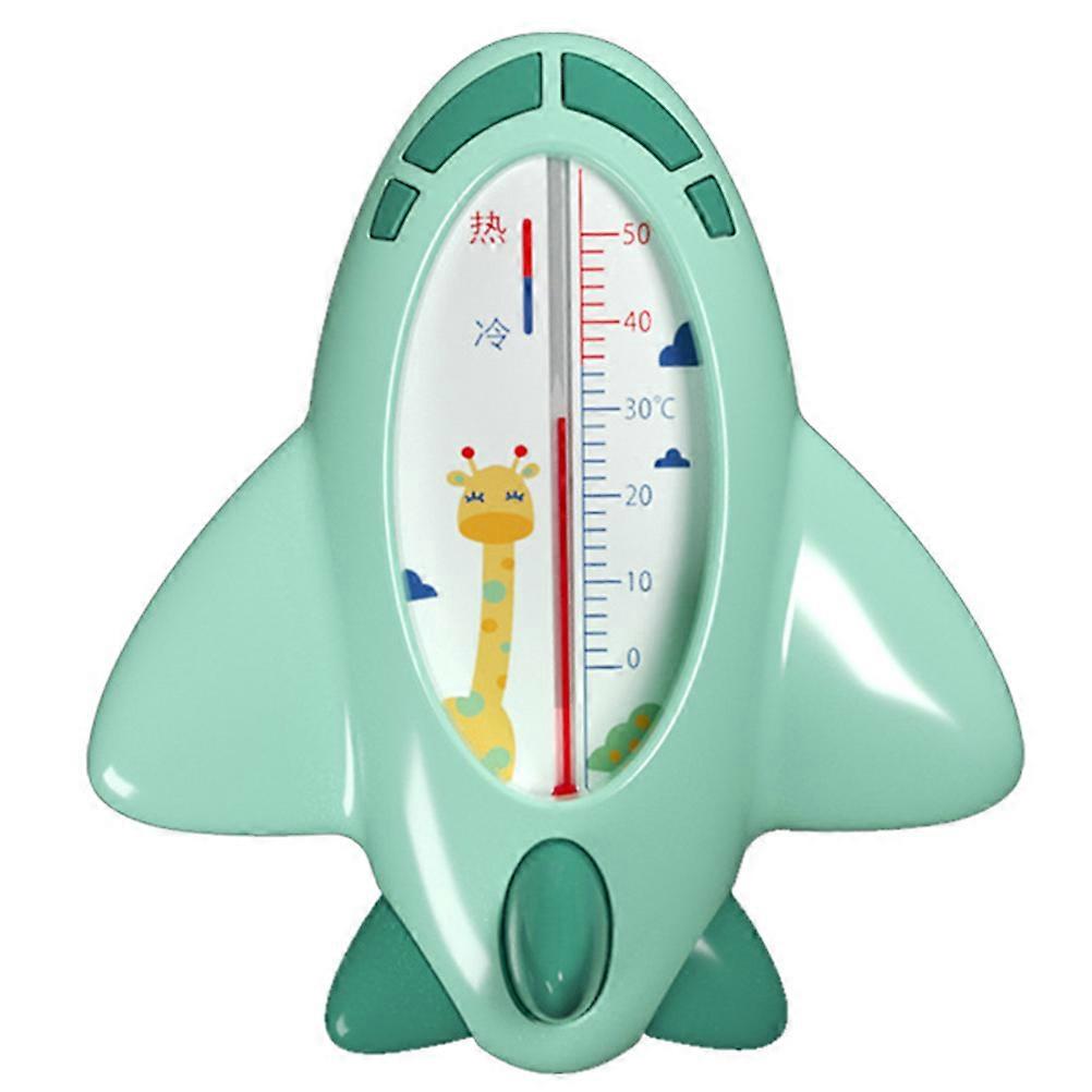 Green Plane Bath Thermometer Water Temperature Tester Durable PP Material Safe for Bathing Monitoring