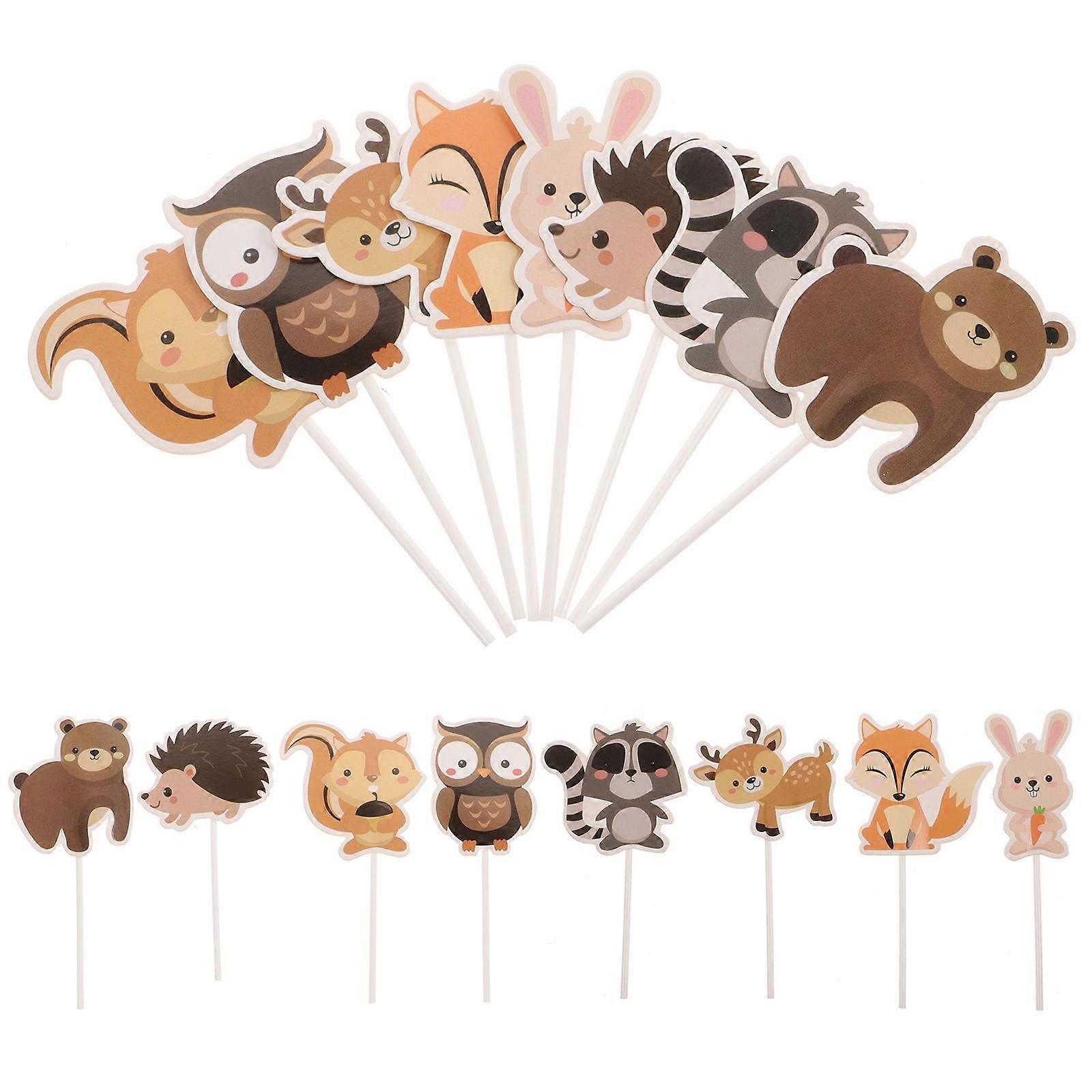 24Pcs Animal Cupcake Decorations Featuring Forest Creatures Ideal For Party Events And Weddings With Lovely Elegant Presentation