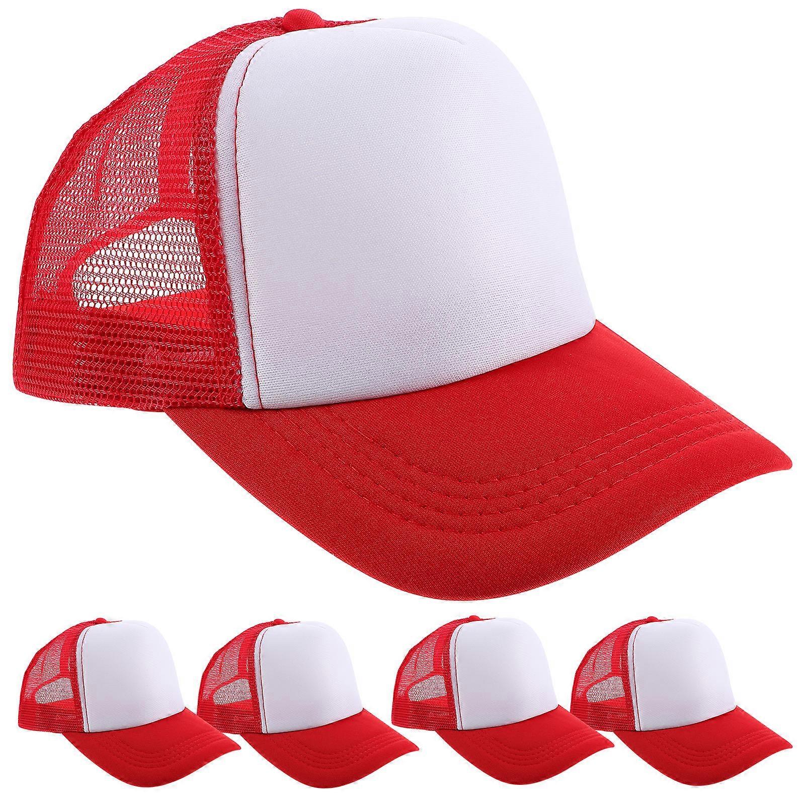 Breathable Sports Caps For Fishing Activities With Simple Style Red Color 5Pack