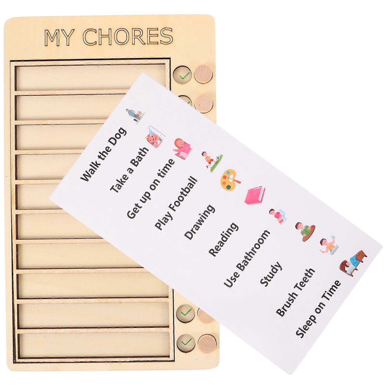 Daily Memo Board For Kids Classroom Use Multi Color Wooden And Paper With Goal Setting Function 1 Set