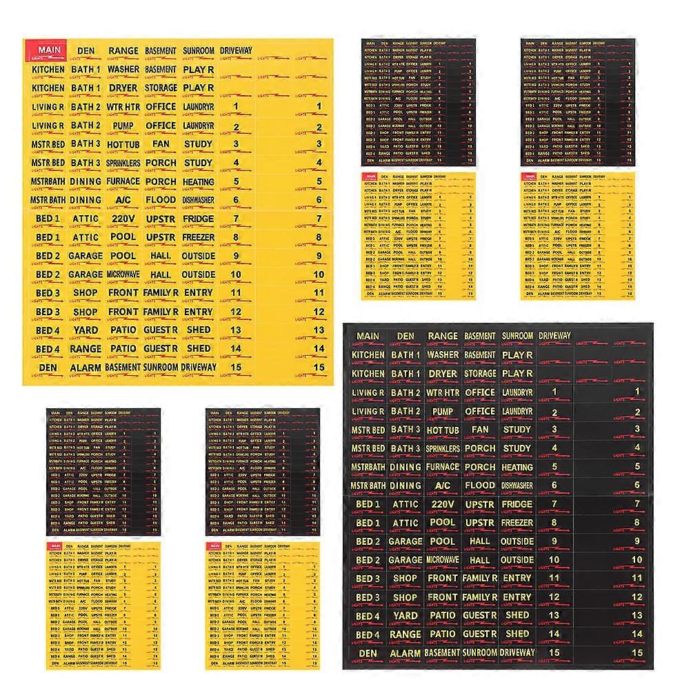 Electric Panel Labels 10 Sheets for Electrical Components Identification in Assorted Color for Organizing Electrical Systems