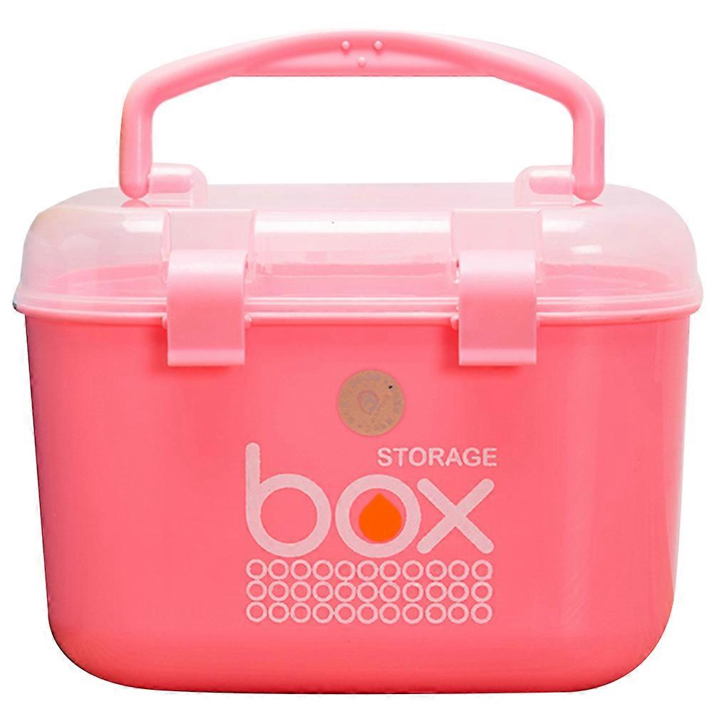 Pill Bottle Organizer Portable Medicine Case For General Users With Storage Function In Pink Color 1Set