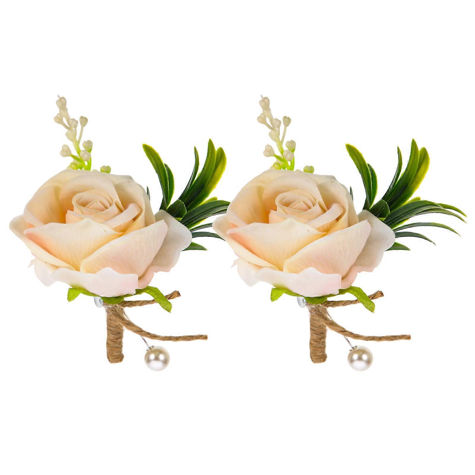 Elegant Artificial Wedding Boutonniere Set for Groom, , and Bridesmaid Floral Corsage Decoration for Weddings, Events, and Ceremonies