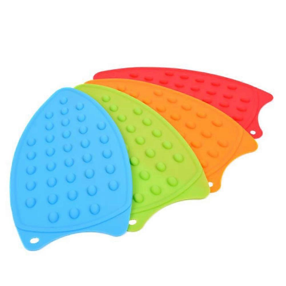 2pcs Silicone Iron Hot Protection Rest Pad Mat Safe Surface Iron Stand Ironing Pad Insulation Boards (Green and Orange)