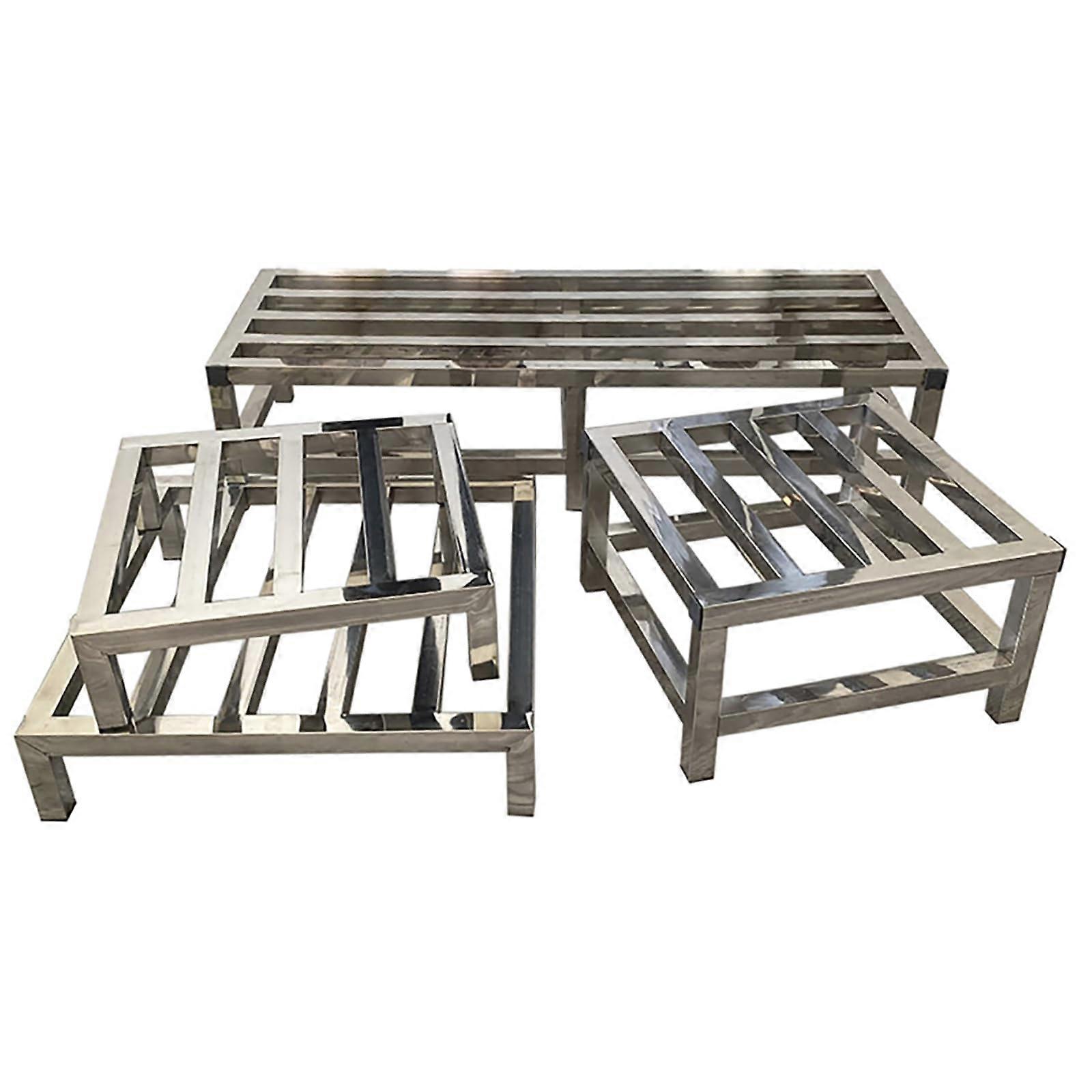 Stainless Steel Floor Holder Rectangular Shelf with Raised Base, Aquarium Floor Frame, Heavy Duty Shelf, 30 x 40 x 10 cm
