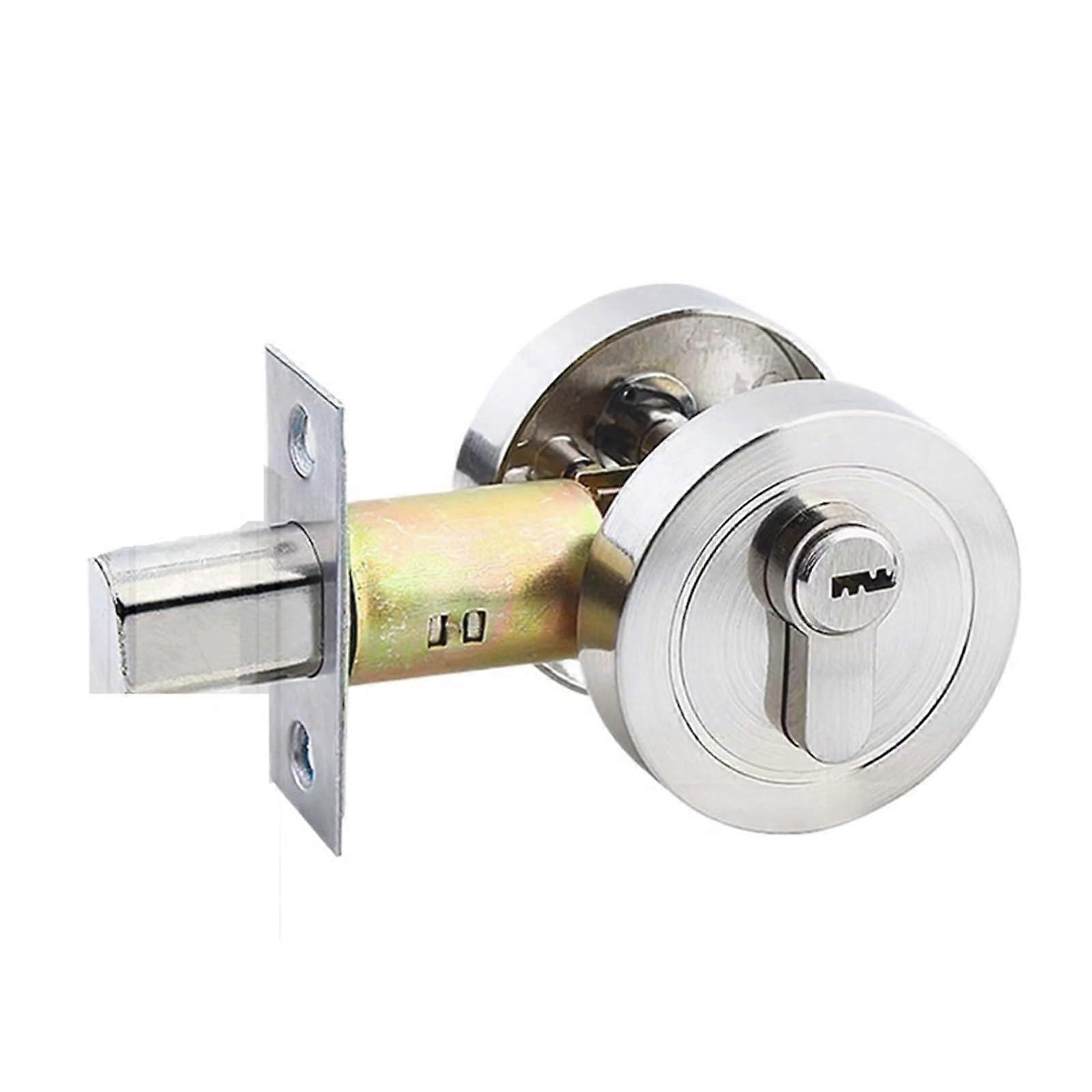Zinc Alloy Blunt Lock, Round Lock, Extended Flat Head Lock, Invisible Door Lock, Hidden Lock (Brushed Nickel)