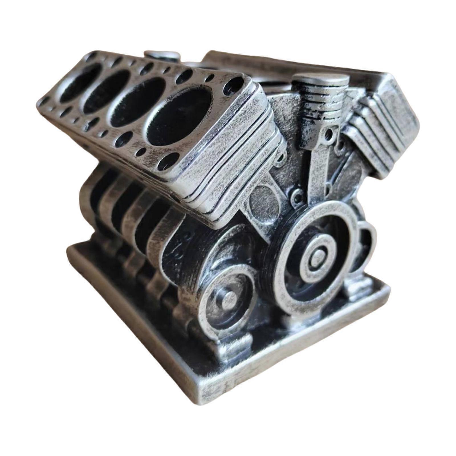 Engine Cylinder Pen Holder Precise Imitation Desktop Organization Pencil Storage For Car Enthusiasts Resin Model Multicolor