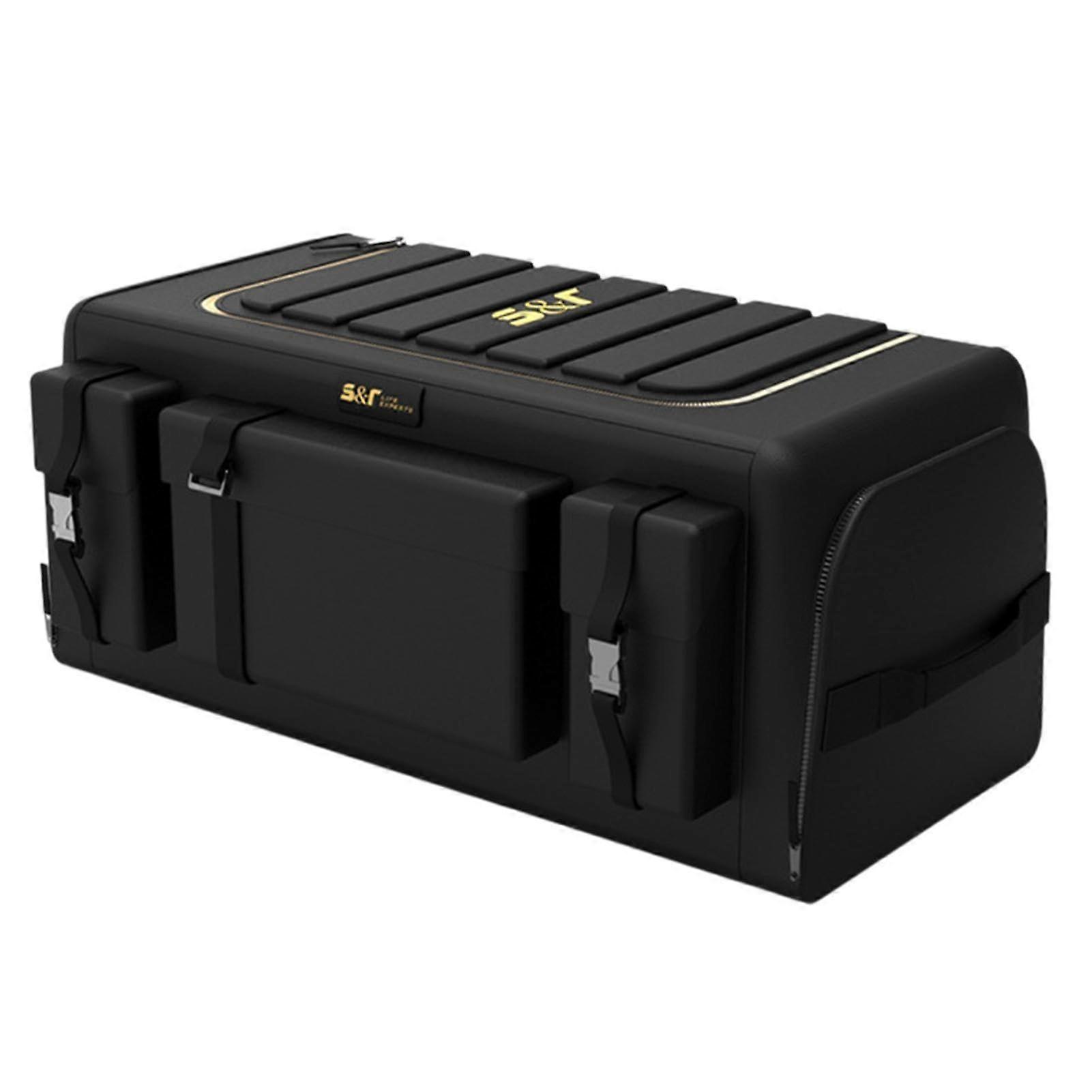Vehicle Trunk Storage Car Compartment Container Car Trunk Organizer Black With Cover 70L Cargo Carrier