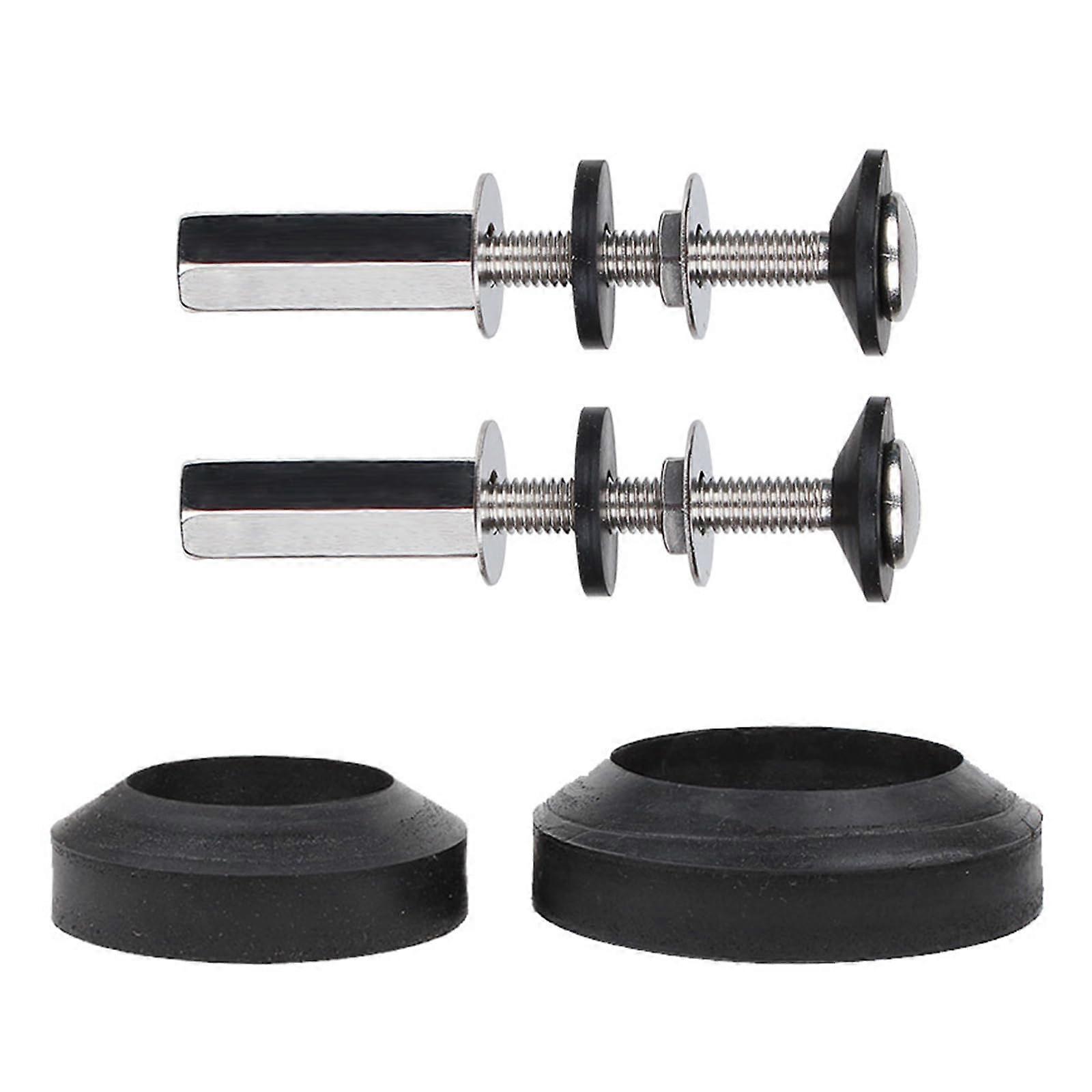Toilet Attachment Set with Long Screws and Sponge Seals, Compatible with 5.1 cm and 7.6 cm Flush Valves, Easy Installation, Set 2