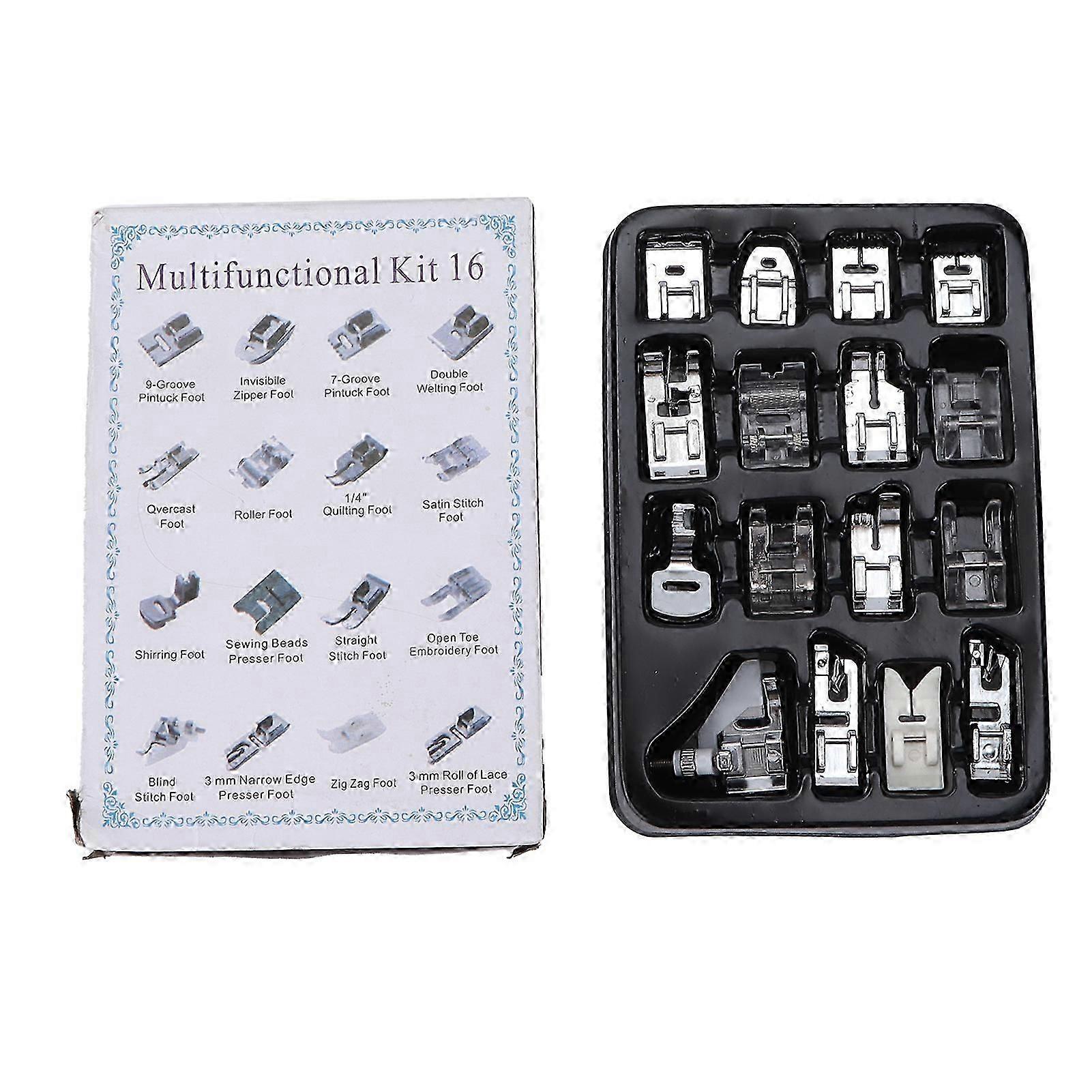 16Pcs Sewing Machine Presser Foot Kit Multifunctional Durable Sewing Accessories