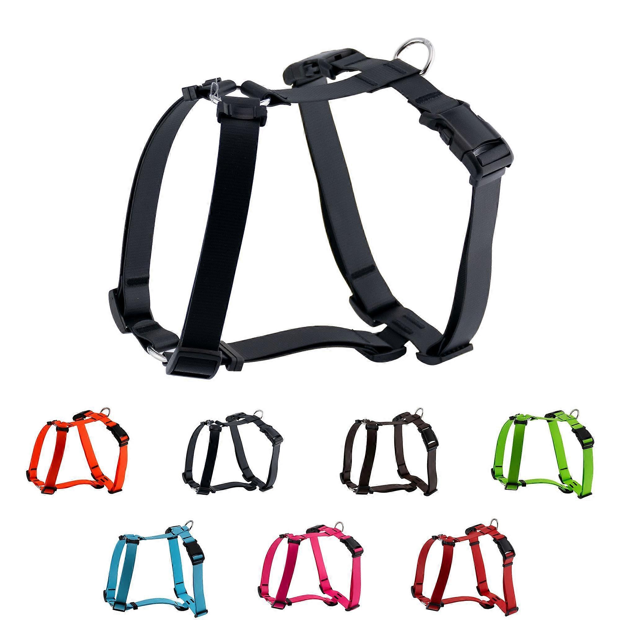 BIOTHANE Waterproof Adjustable H Harness for Medium Dogs, Black Lead Harness, Model BL520, Durable and Comfortable