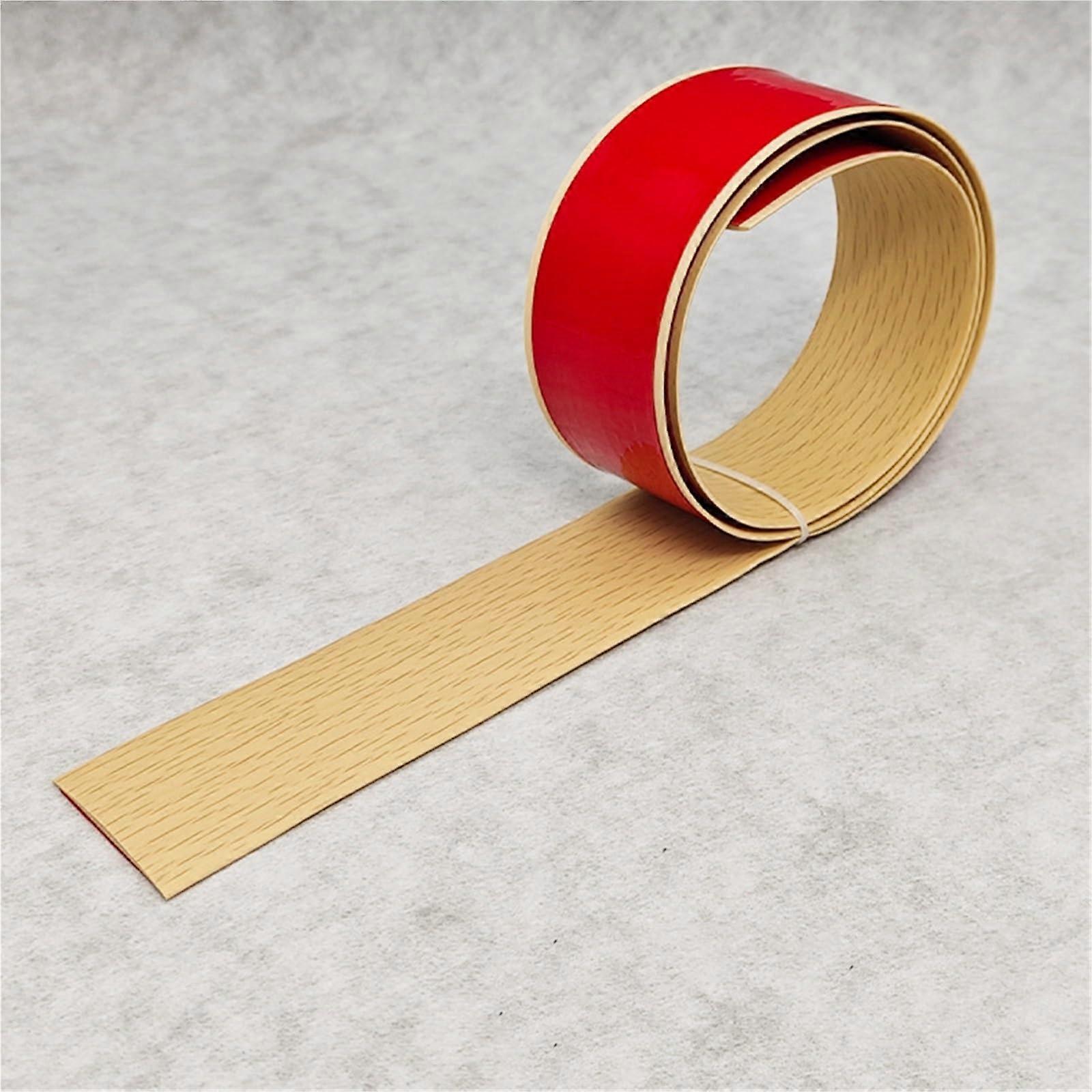 10 ft floor transition strip, removable adhesive divider for tiles, wood gaps (Maple Wood Grain, 5cm)