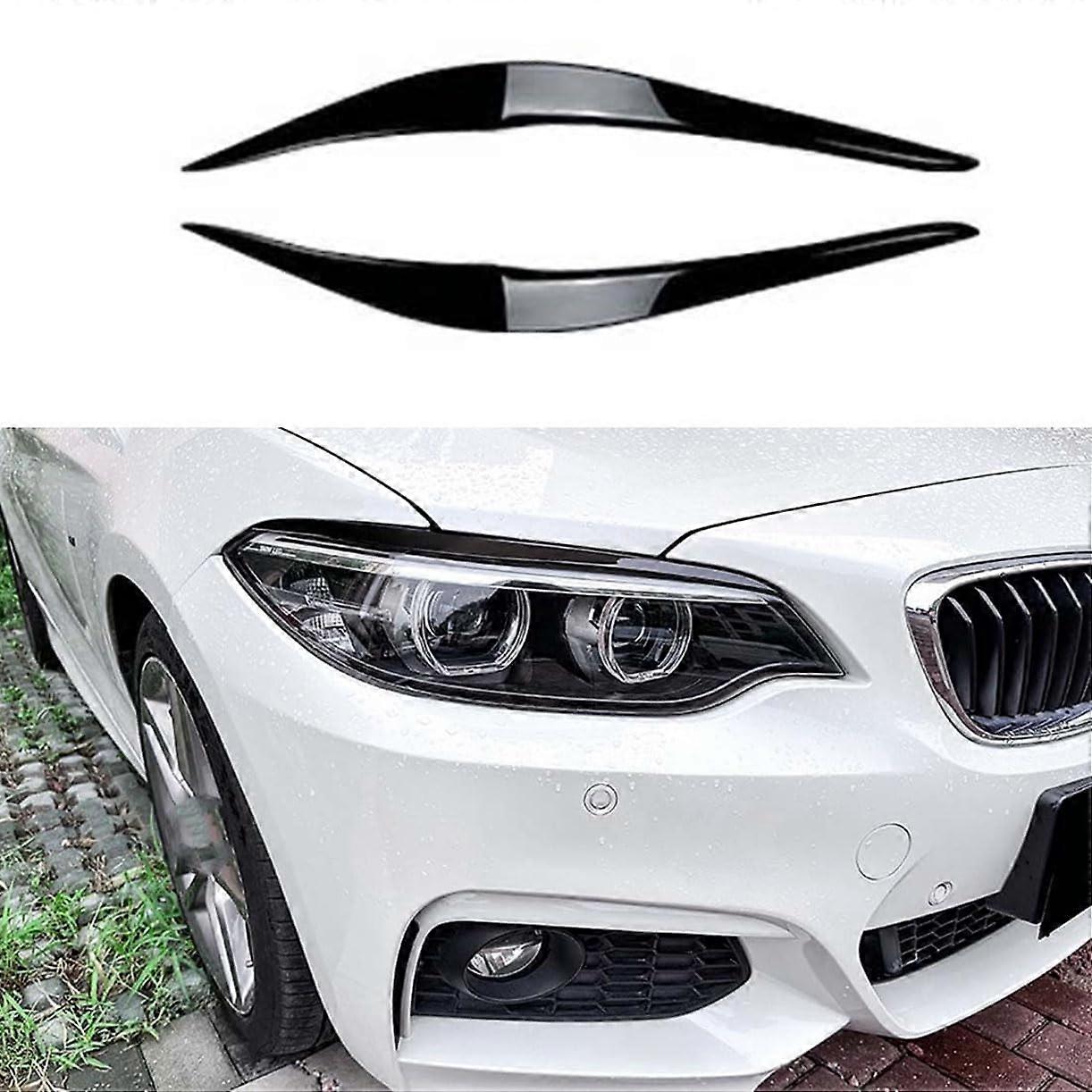 Auto Scheinwerfer Lampe Augenbraue Trim Abdeckung für BMW 2 Series F22 F23 2015-2019, Schwarz, Hochwertiges Material, Passgenauigkeit