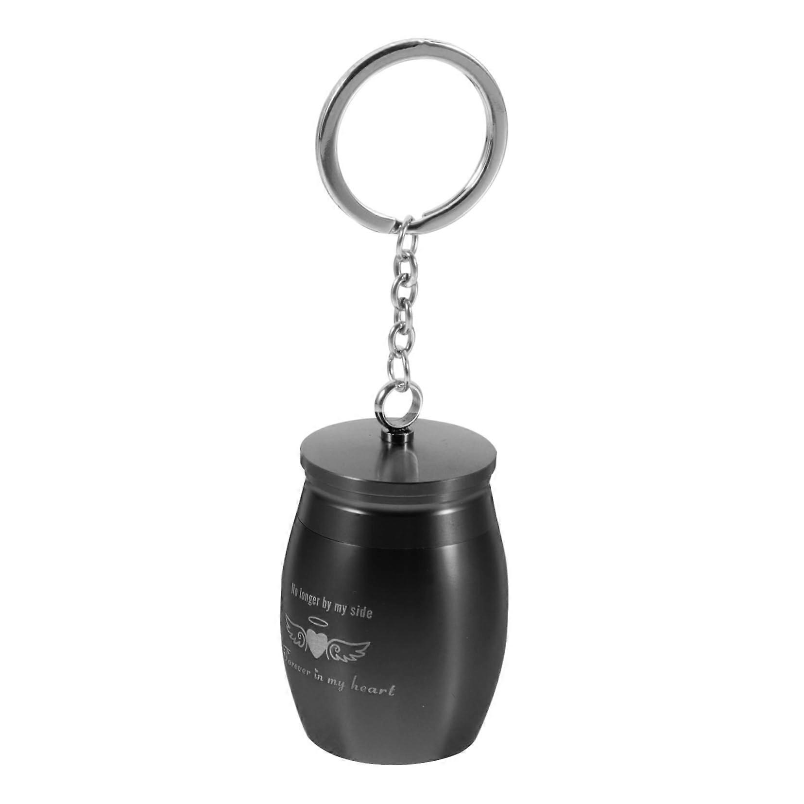 Storage Bottle Pet Urn Box Key Chain Small Ashes Container Black Pet Keepsake Box