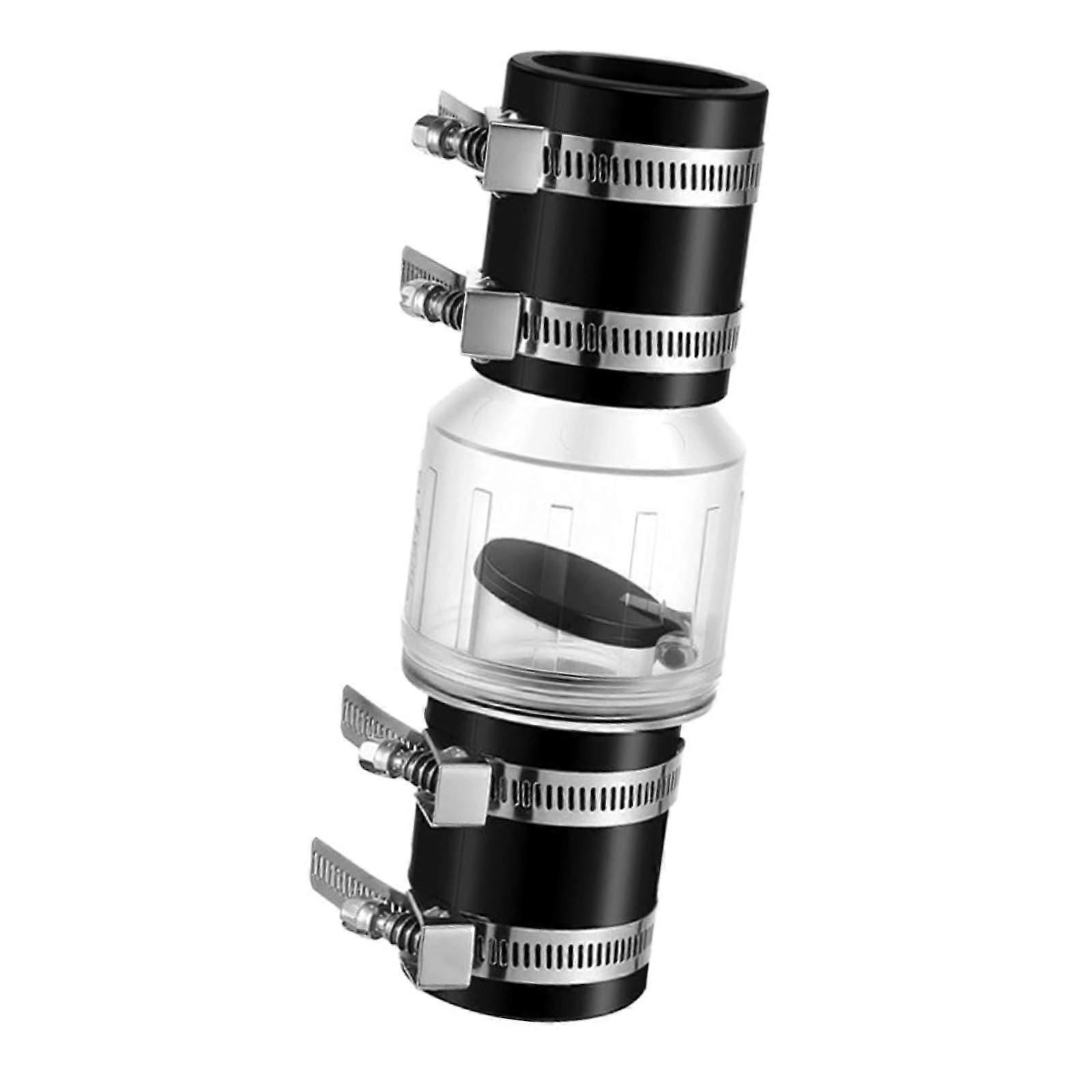 2' Silent Sump Pump Check Valve, CV150 SpringLoaded Flapper Backflow Preventer for 2 Inch Pipe (Transparent)