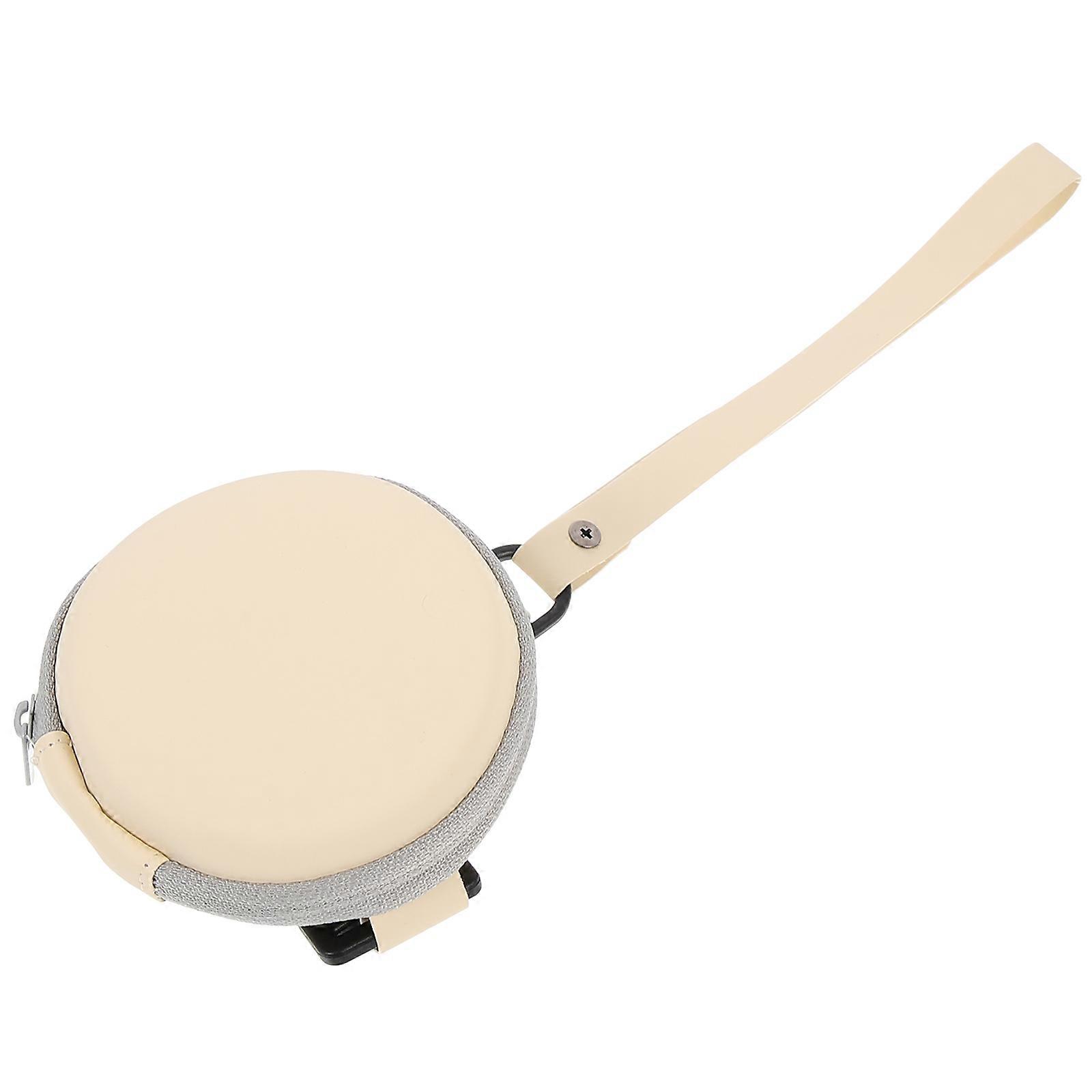 Eyeglasses Storage Case Round Protective Travel Scratch-Resistant Beige 1Pcs