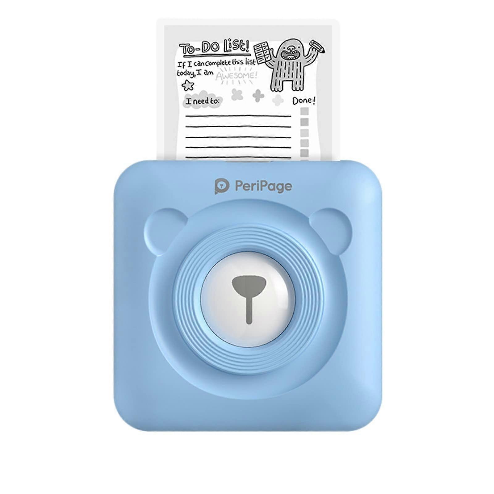 Single Printting Small Mini Pocket Printer Peripage Mini Photo Printer Mobile Phone Bluetooth Thermal one size Blue Ref: 5165