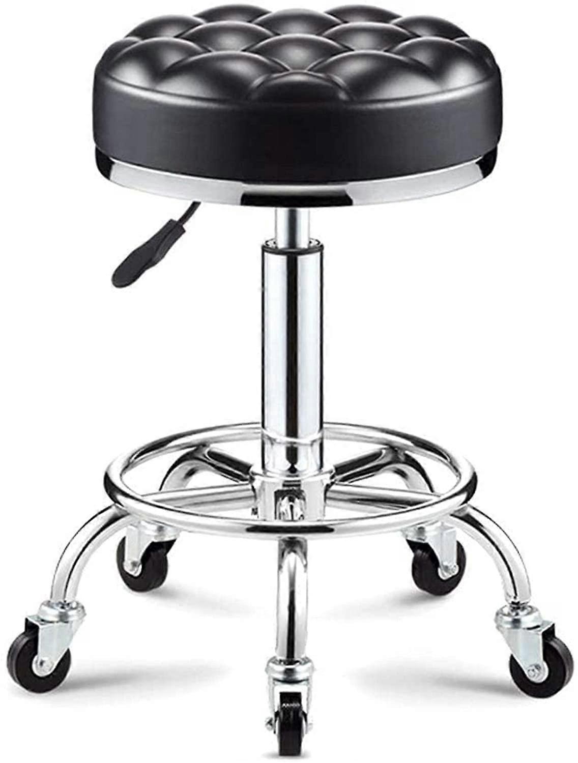Hydraulic HeightAdjustable Swivel Stool On Wheels Heavy Duty Workshop Rolling Chair, Laboratory Stool, Medical