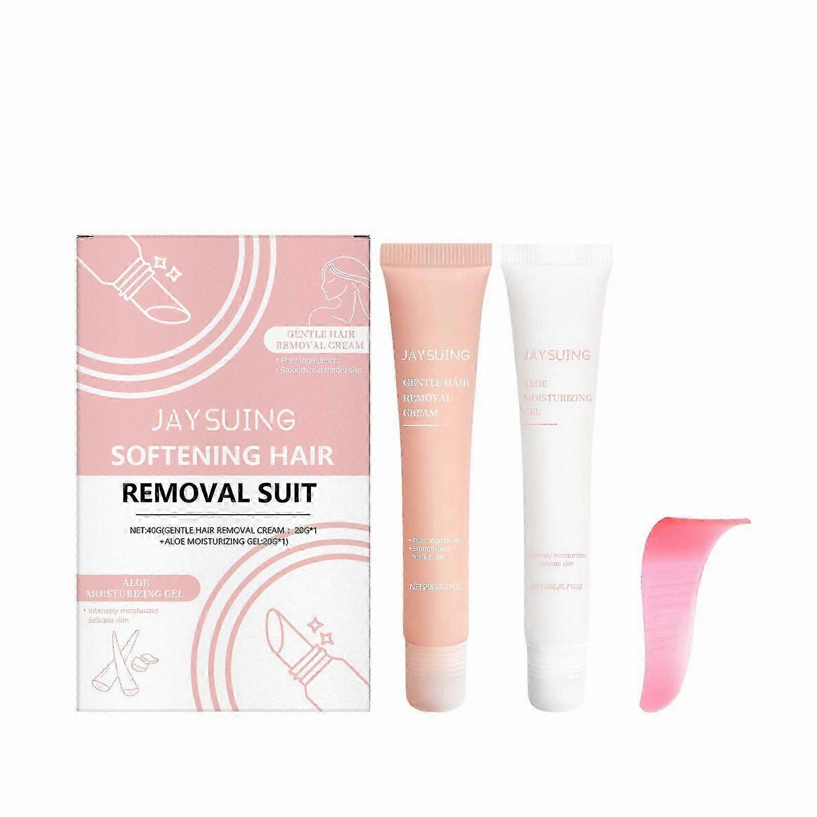 Facial Hair Removal Cream for Women, Painless Formula with Soothing Extracts, Includes Gentle Scraper for Sensitive Skin Care Solution