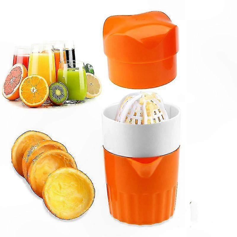 Citrus Juicer Manual Reamer with Strainer for Lemon, Lime, Grapefruit, and Orange Hand Press Rotation Lid Container