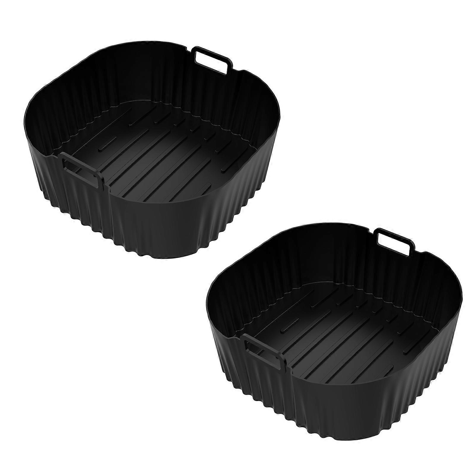 Set of 2 Air Fryers Pads Square Silicone Liners Nonstick Cooking Accessory Air Fryers Basket Suitable for Air Frying Use Multicolor