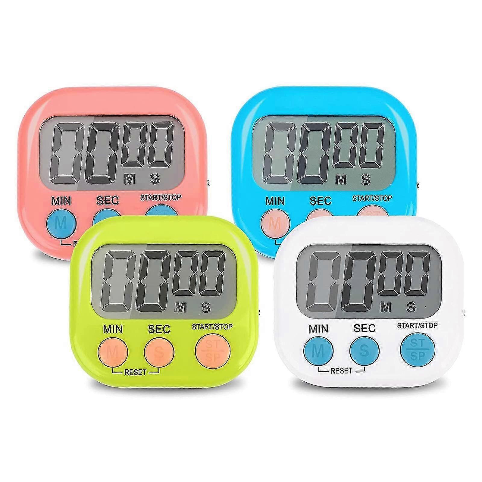 4PCS Colorful Kitchen Timer Magnetic, Digital Timer with Loud Alarm...
